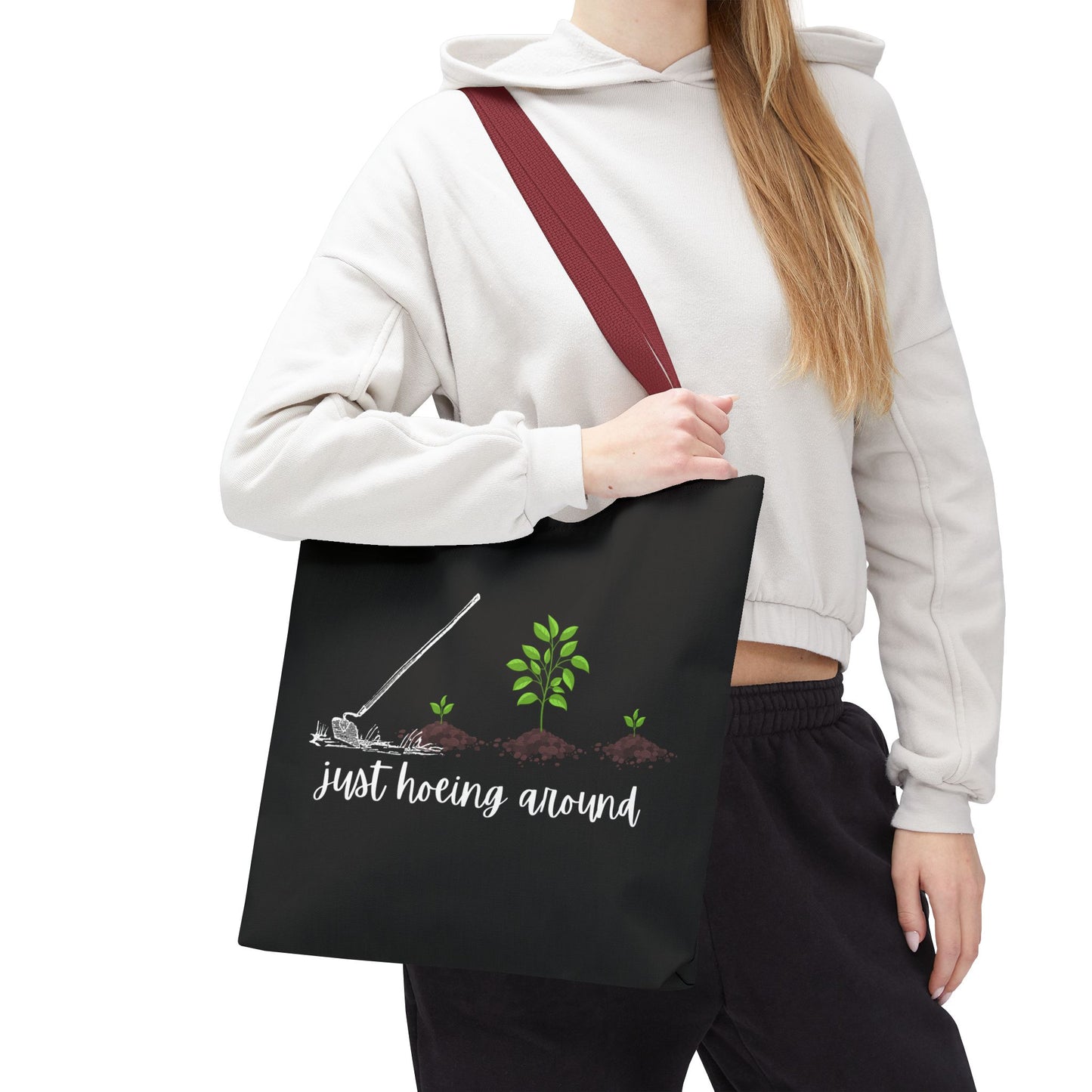 Unisex Just Hoeing Around Gardening Themed All Over Print Tote Bag