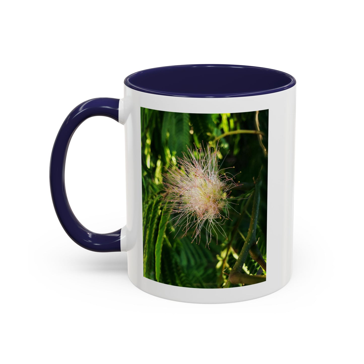 11oz Garden Themed Silk Blossom Plant Foliage Two Tone Coffee Mug