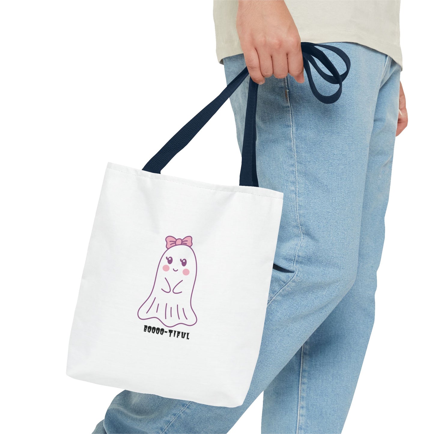 Cute Ghost Halloween Lover Spooky Season Tote Trick or Treating Candy Bag Fall Themed Reusable Lunch Tote