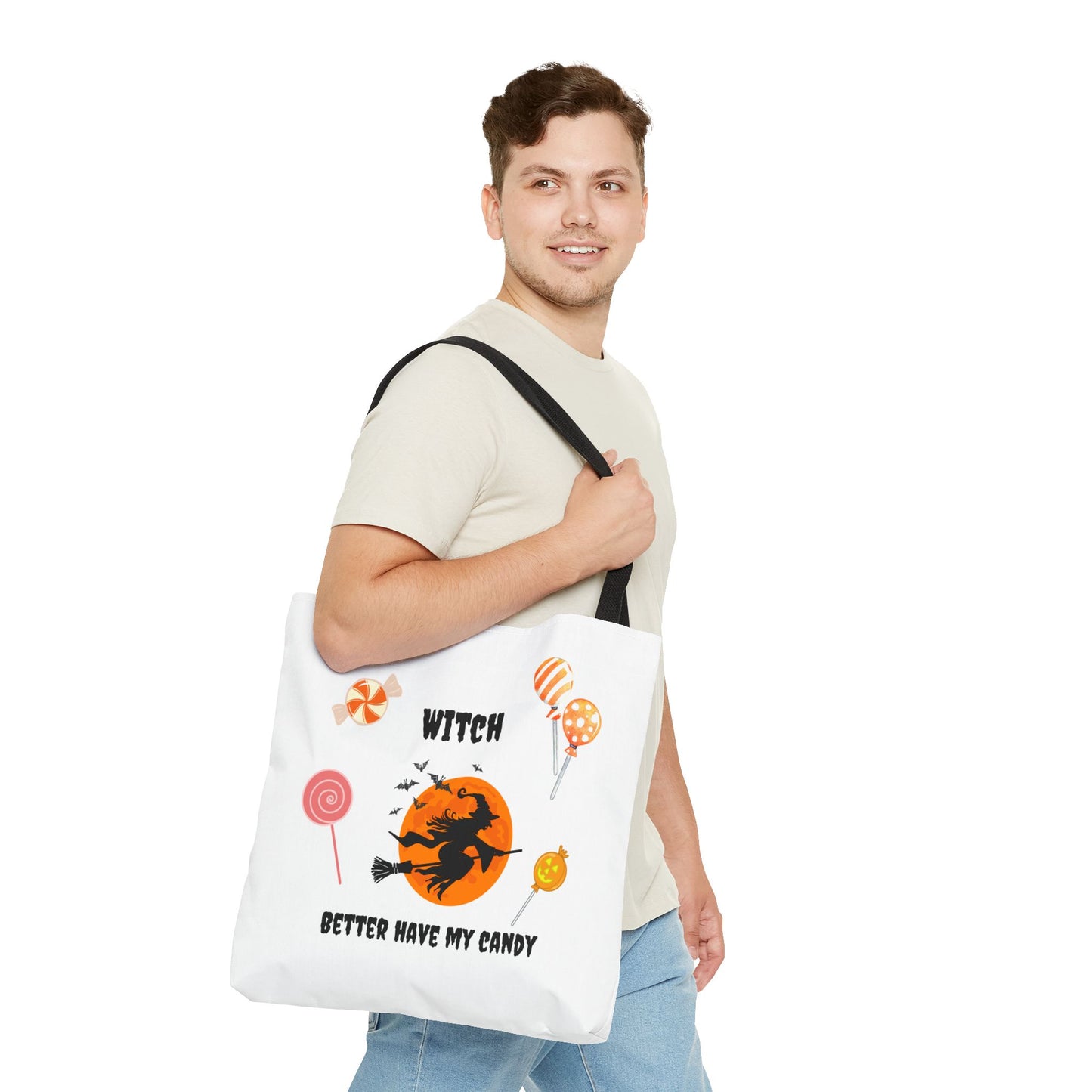 Halloween Tote Bag Spooky Season Trick or Treating Candy Bag Fall Themed Reusable Lunch Tote