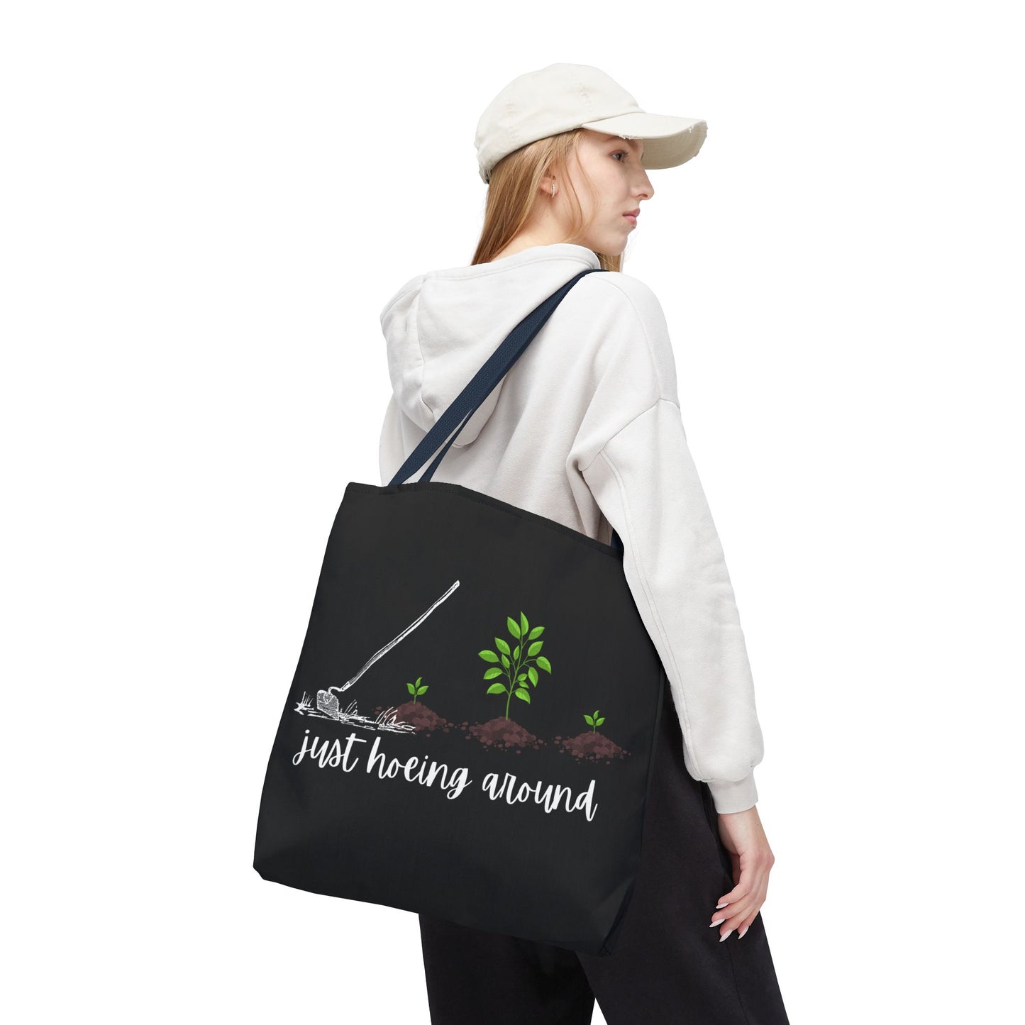 Unisex Just Hoeing Around Gardening Themed All Over Print Tote Bag