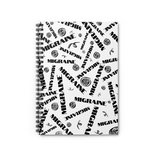 Spiral 118 Page Migraine Day Word Scramble Notebook - White