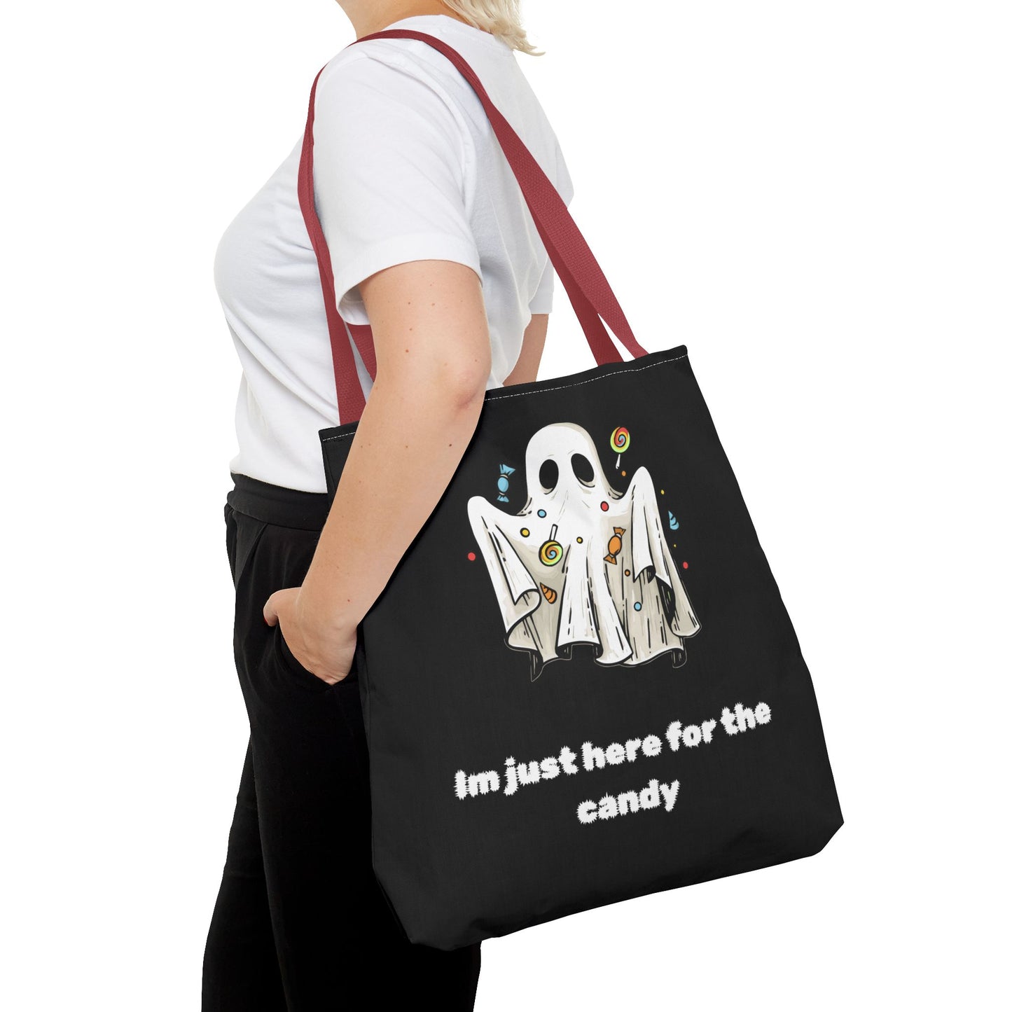 Cute Ghost Halloween Lover Spooky Season Trick or Treating Candy Bag Fall Themed Reusable Lunch Tote