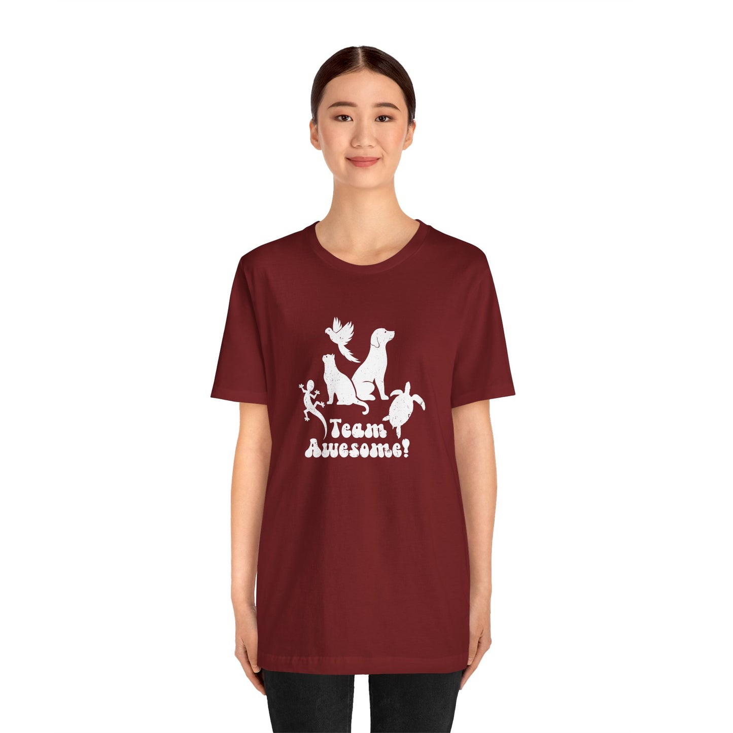 Unisex Animal Lover Lizard Cat Bird Dog Turtle Team Awesome T-Shirt
