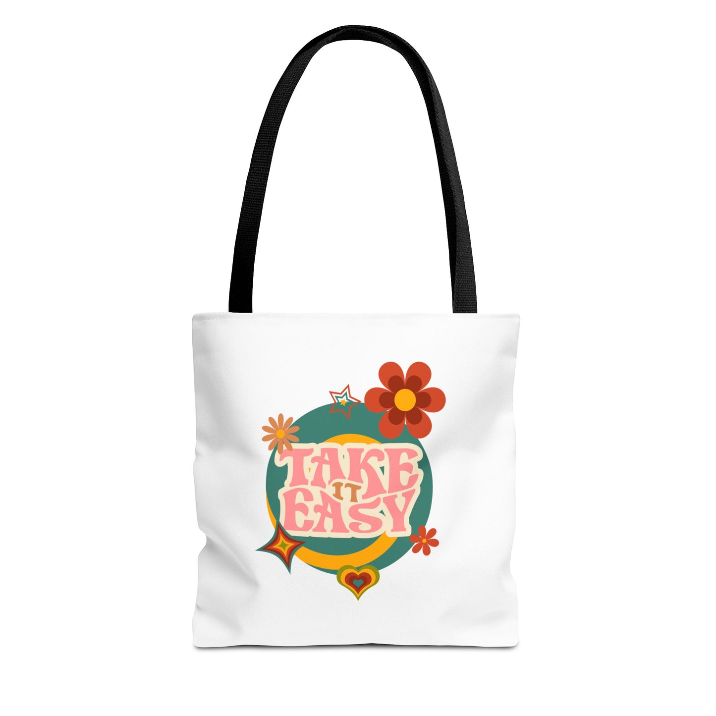 Unisex Retro Vibes Take It Easy Reusable Grocery Tote Bag