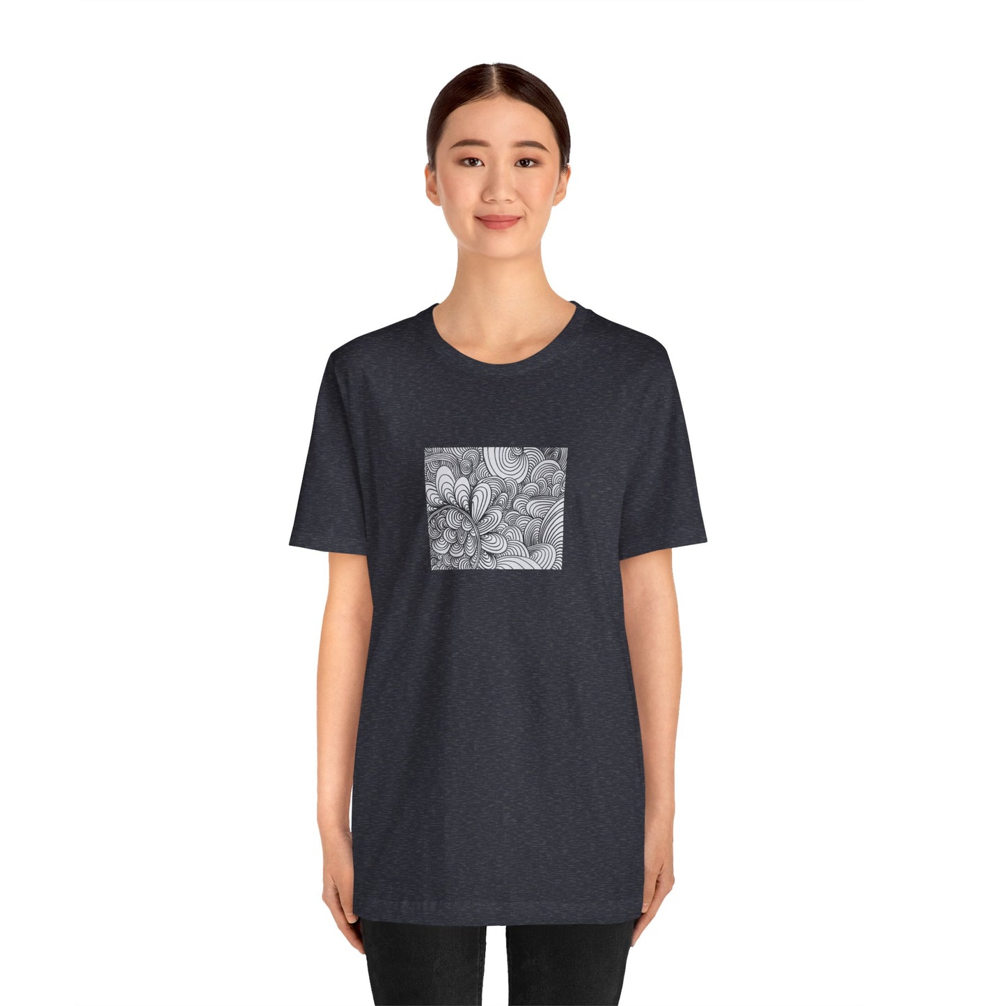 Unisex Original Healing Mesmerizing Line Art T-Shirt - Apricots Noir