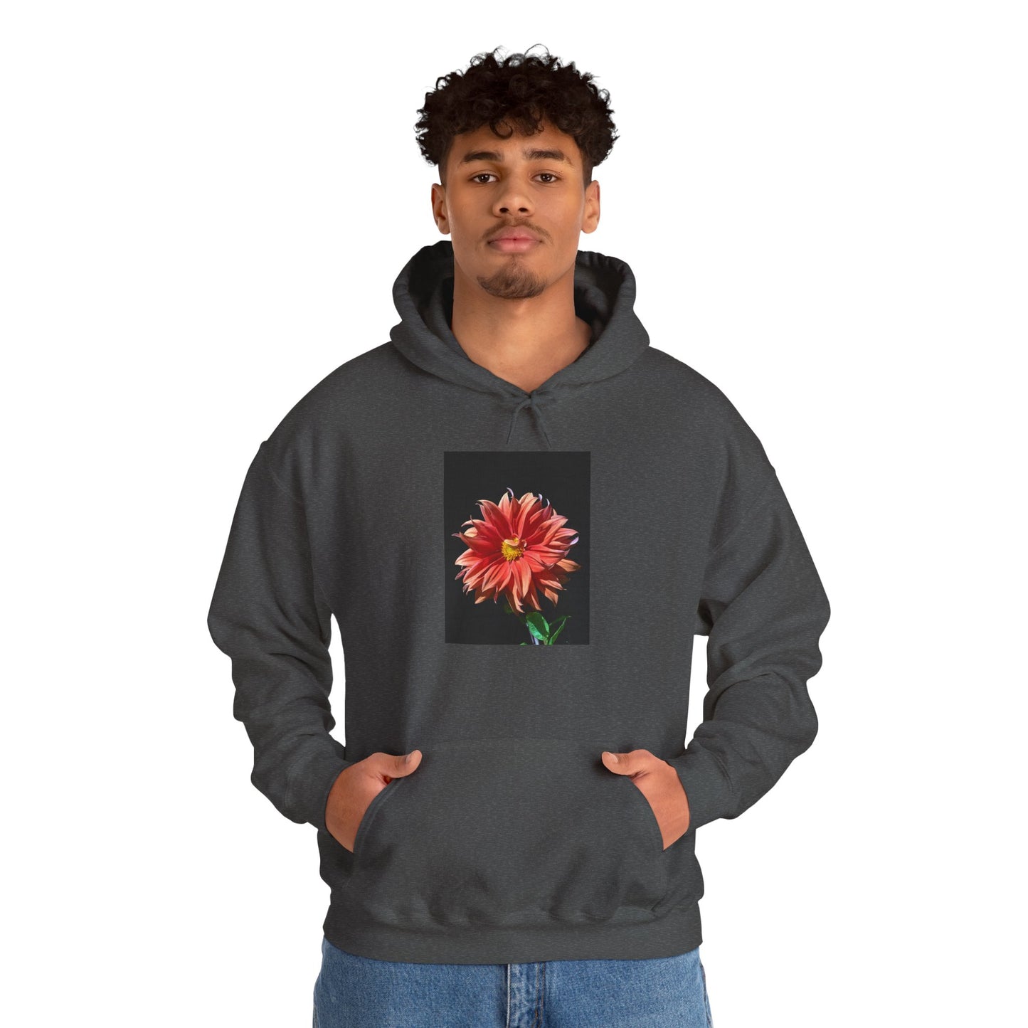 Unisex Heavy Blend™  Dahlia Flower Hooded Sweatshirt
