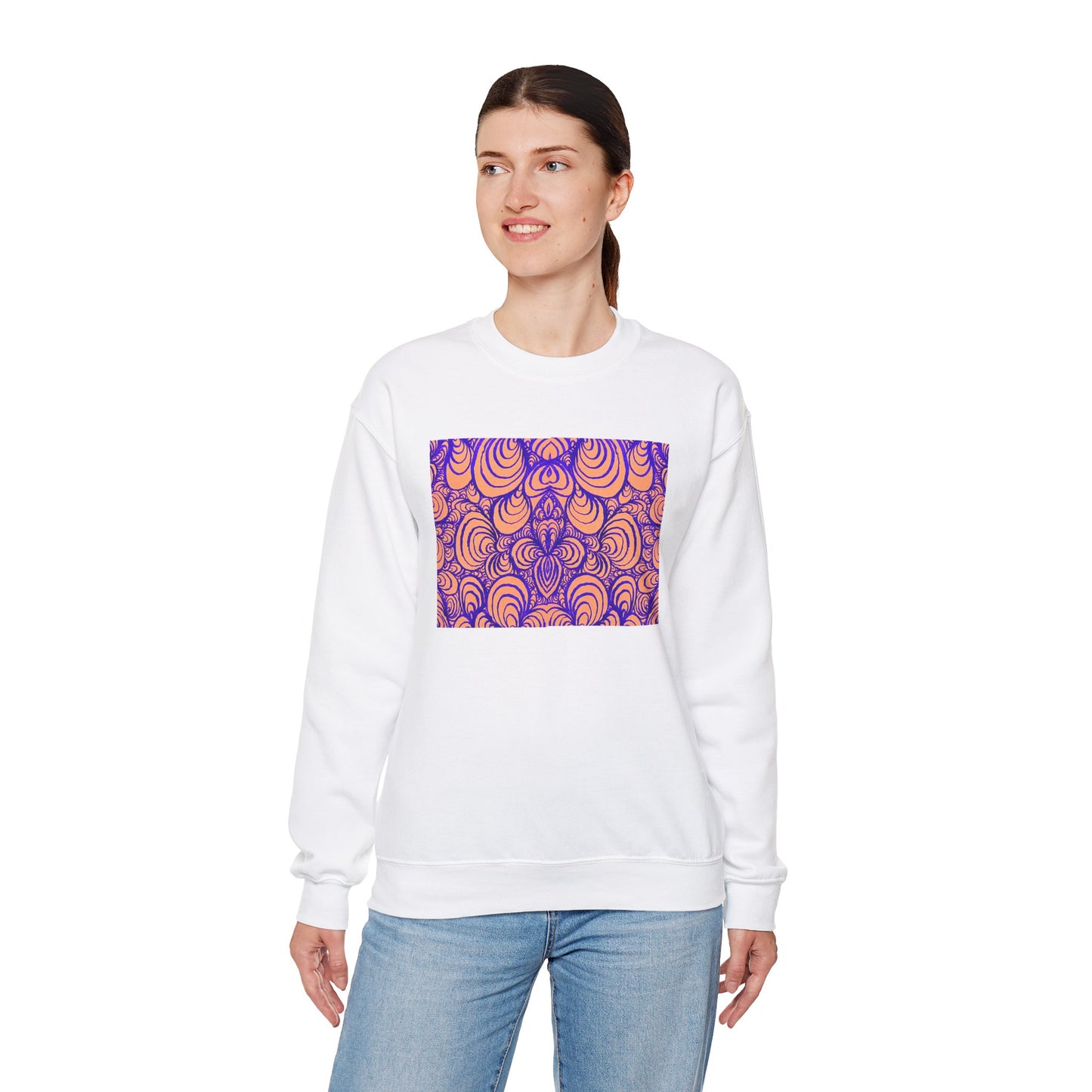 Unisex Original Line Art Sweatshirt - Puzzle Panels 1 Color Pop Run