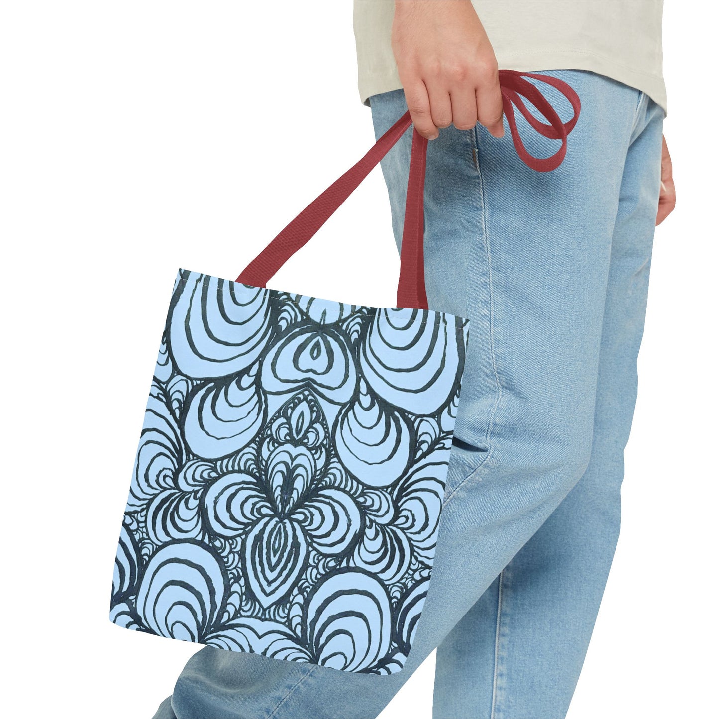 Unisex Original Line Art - All Over Print Tote Bag - Puzzle Panels 1 Color Pop Polar