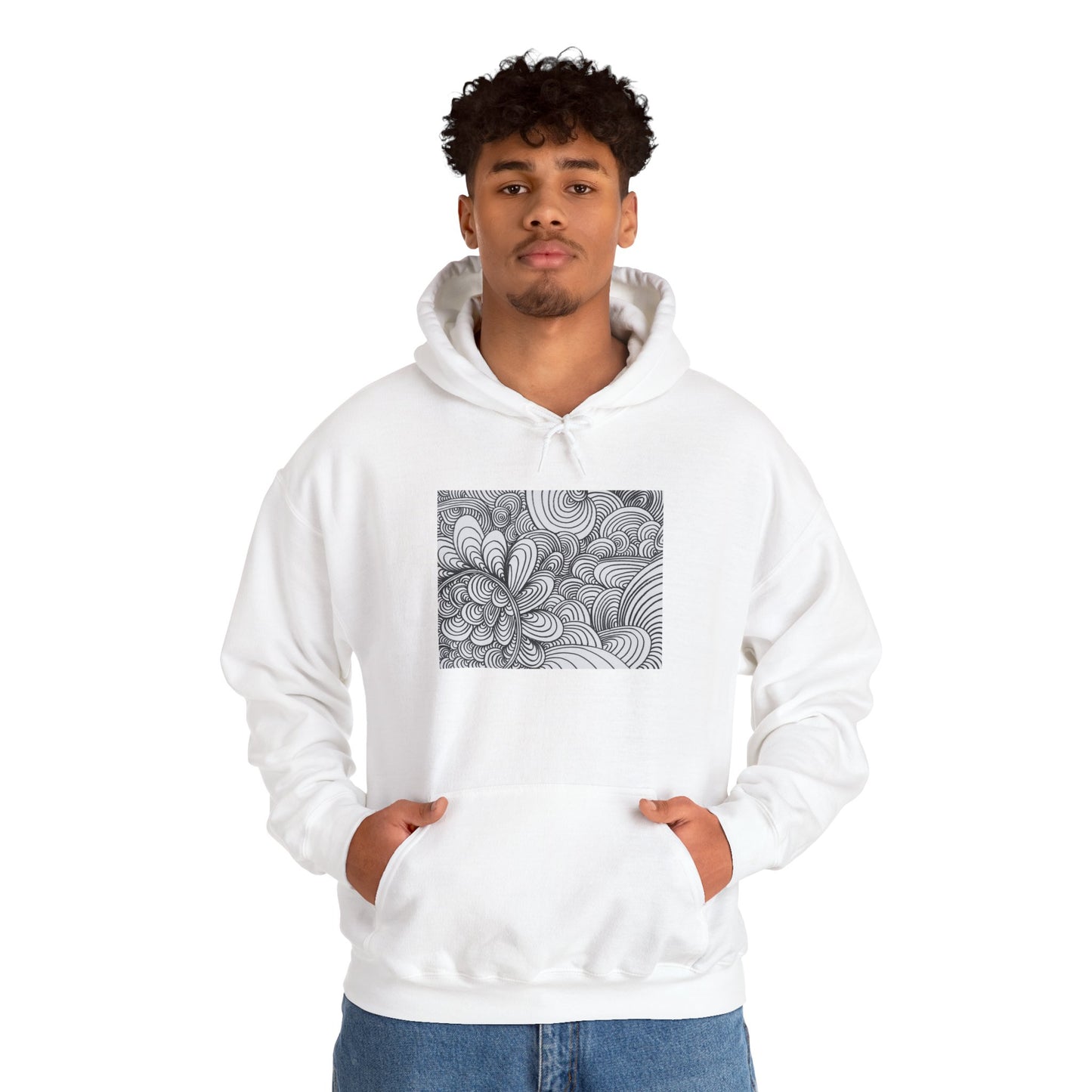 Unisex Heavy Blend™ Original Art Hooded Sweatshirt - Apricots Noir Mirage