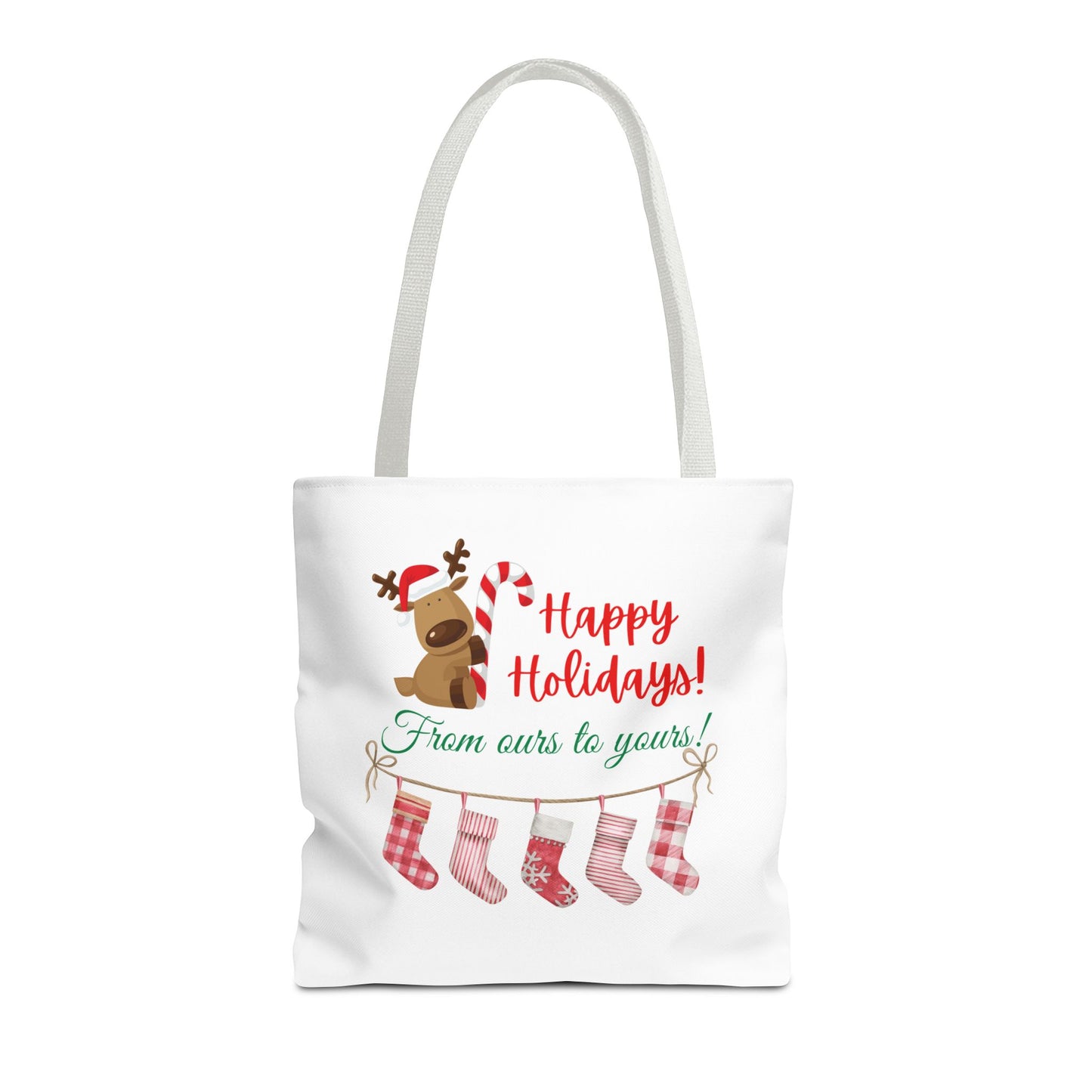 Unisex Happy Holidays From Ours To Yours Christmas Stockings and Dog Tote Bag