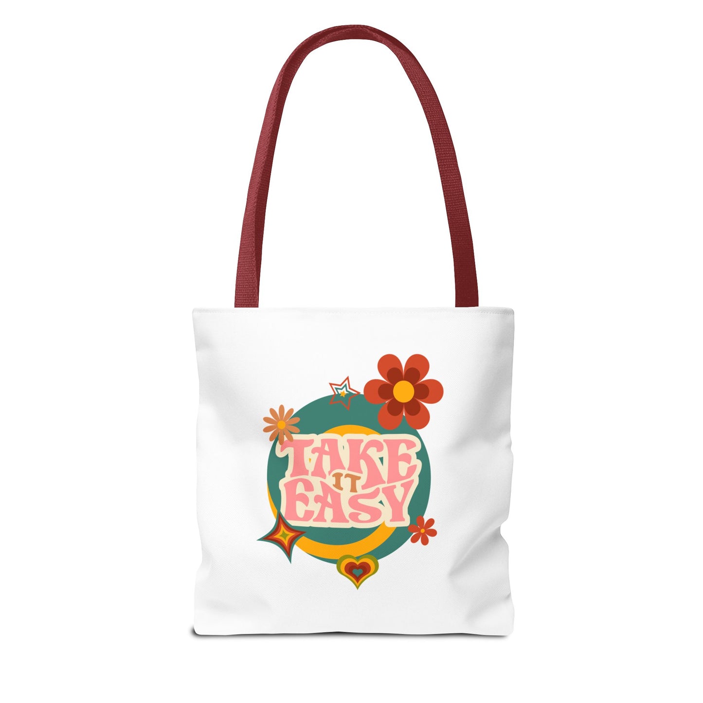 Unisex Retro Vibes Take It Easy Reusable Grocery Tote Bag