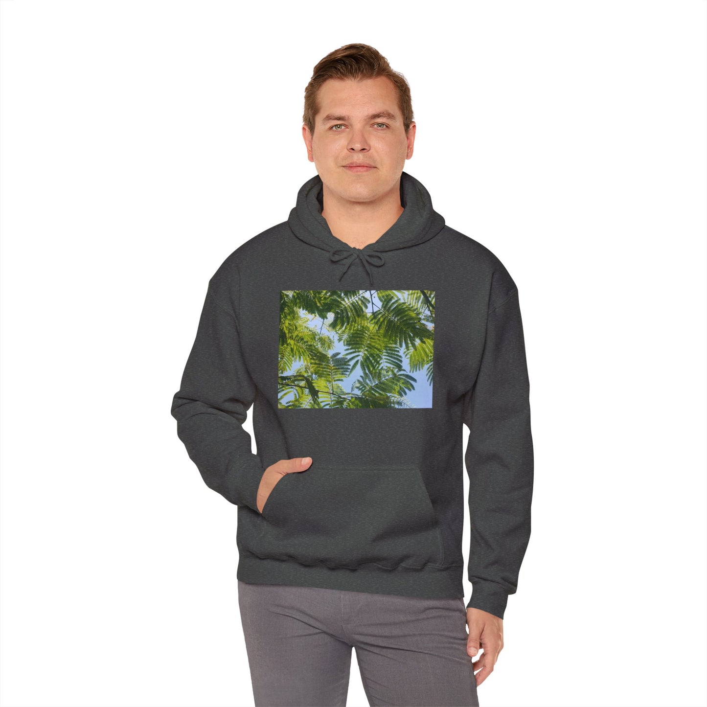 Unisex Heavy Blend™ Original Print Silk Canopy Crewneck Hooded Sweatshirt