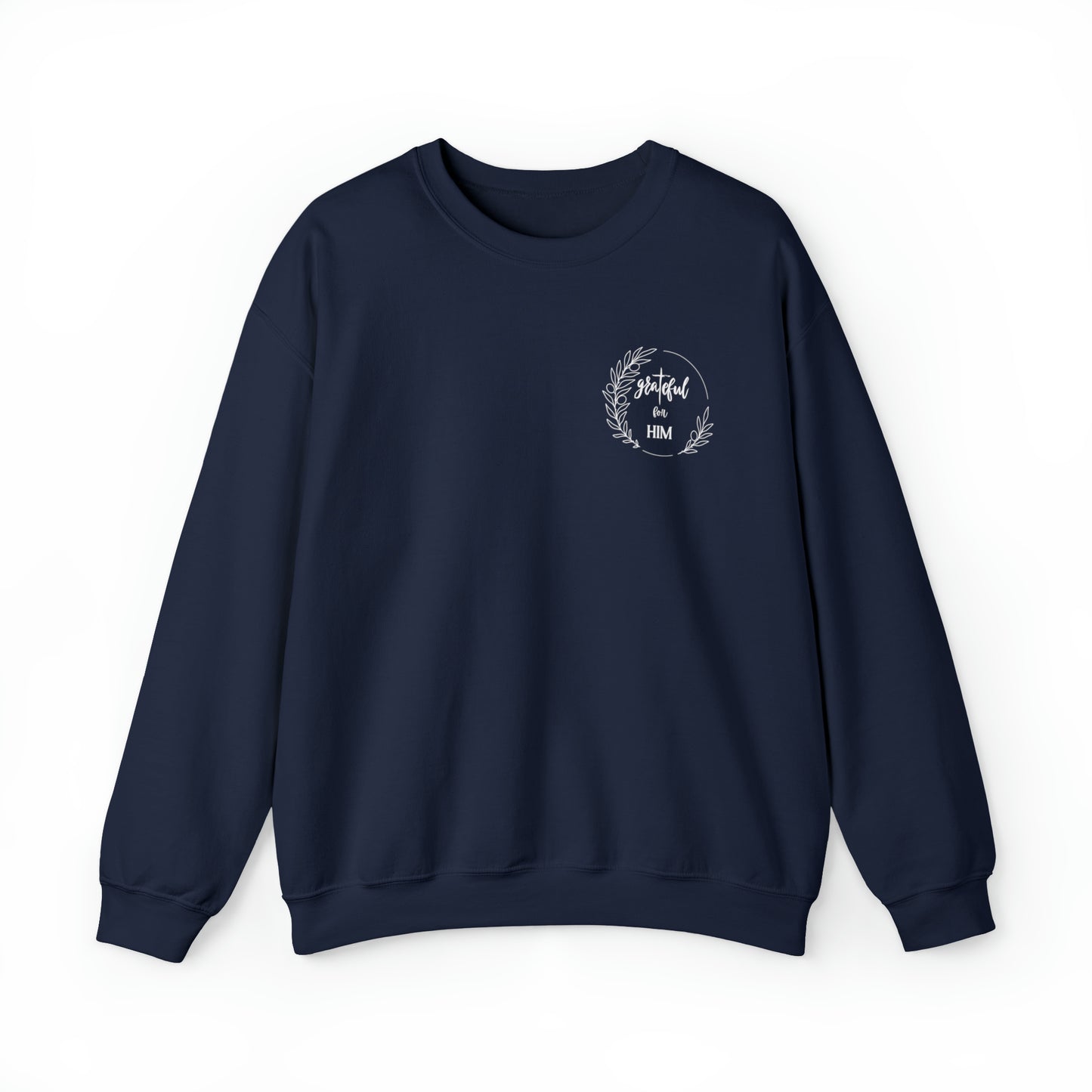 Unisex GraTeful for HIM Sweatshirt with Breast Pocket and Back Design