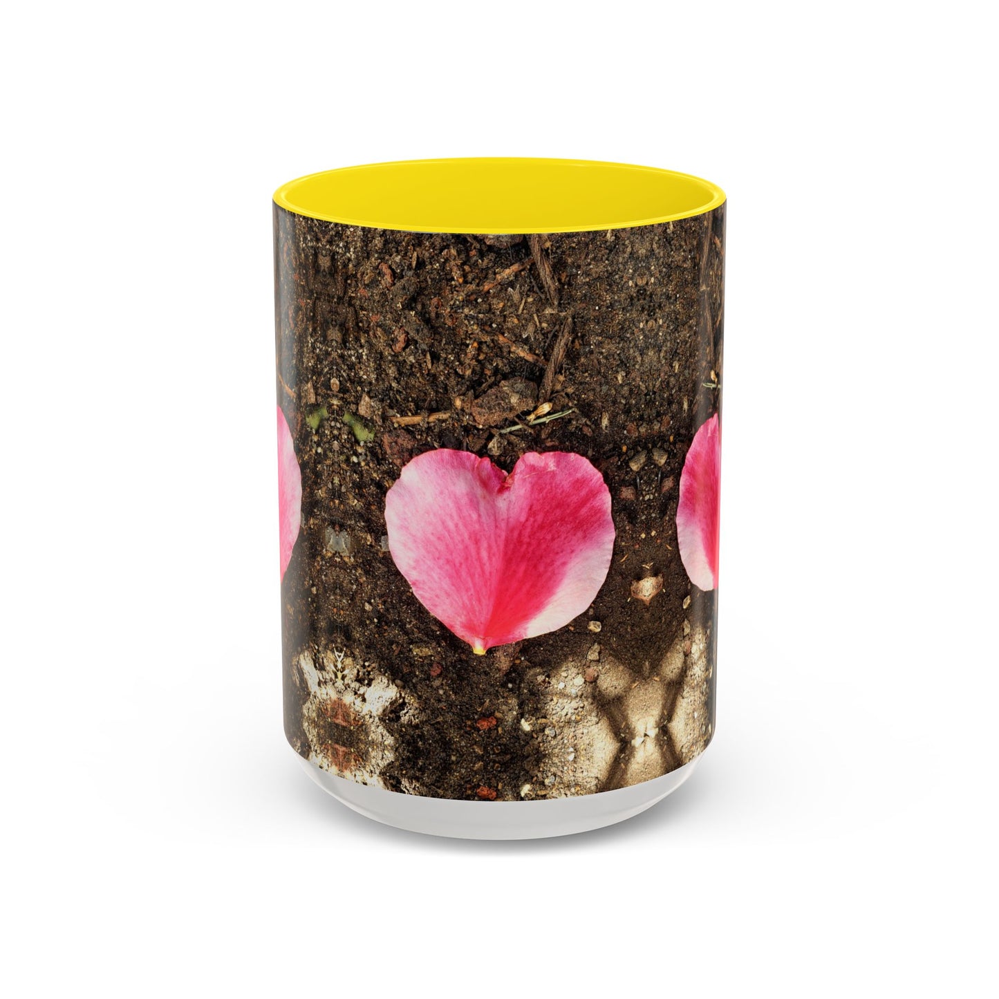 11oz/15oz Garden Themed Double Delight Heart Shaped Rose Petal Coffee Mug