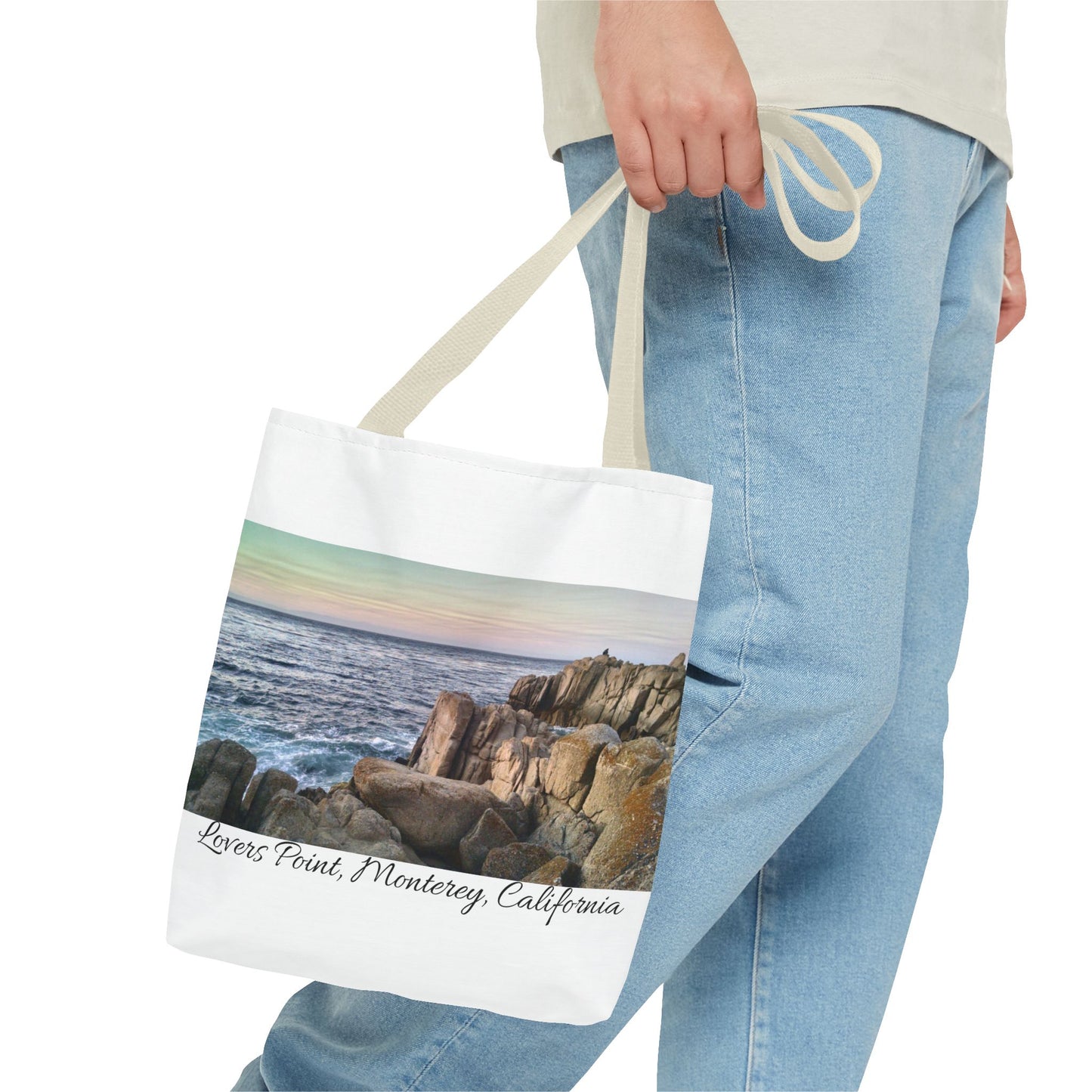 Unisex Travel Tote Bag Monterey California Scenic View Lovers Point Bay Area Keepsake Tote Bag Ocean View Nature Inspired Travel Gift Idea