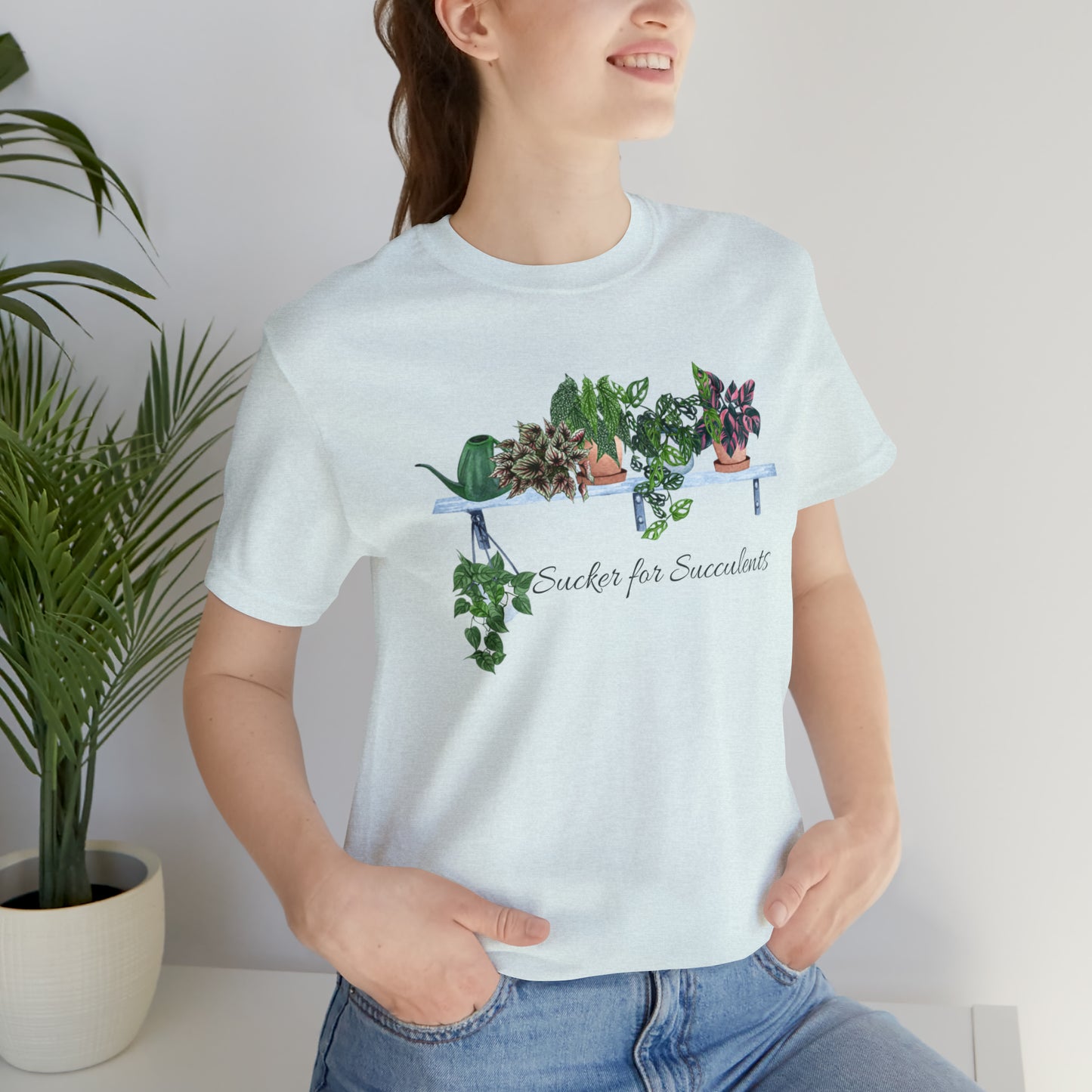 Unisex Gardening Themed T-Shirt Sucker for Succulents