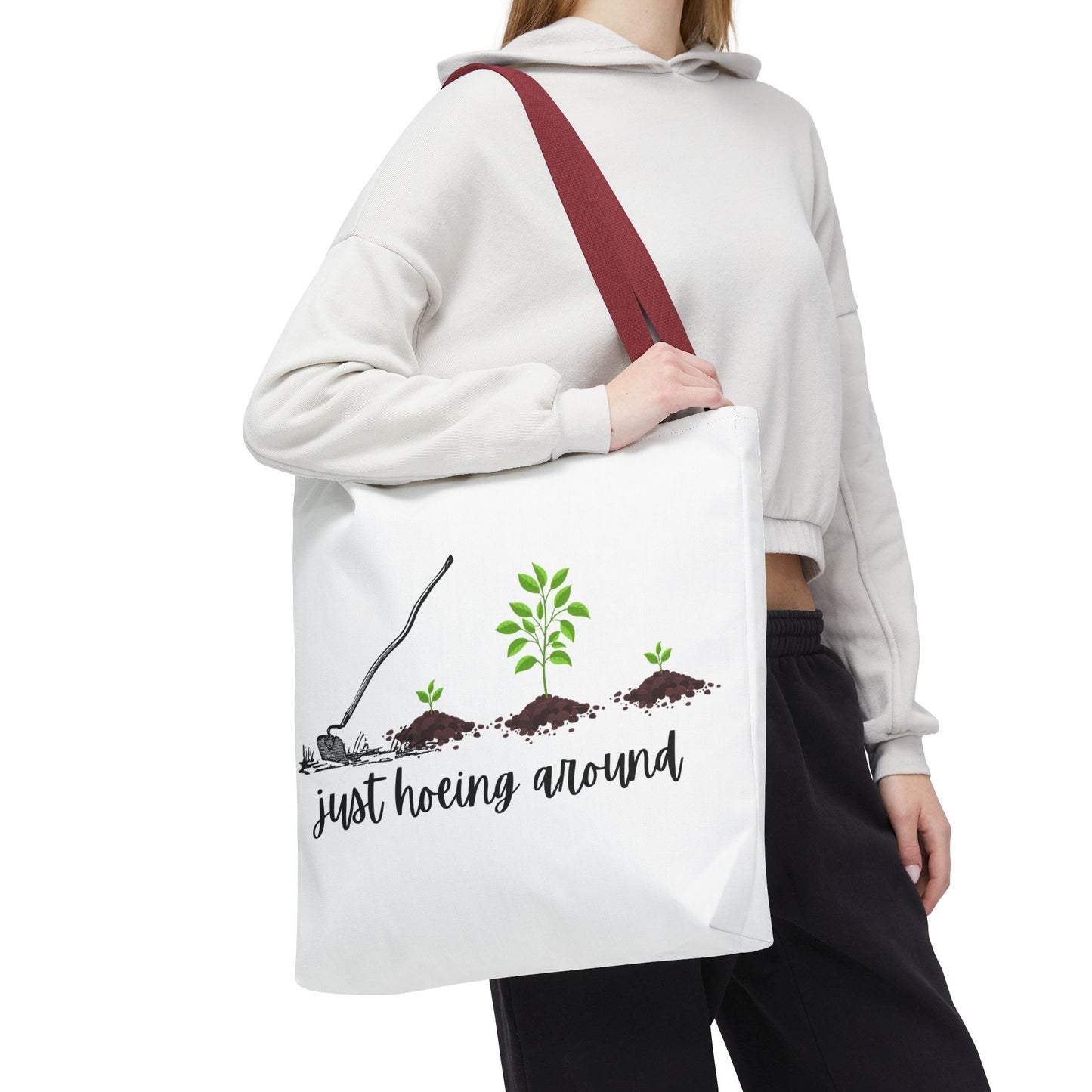Unisex Just Hoeing Around Gardening Themed All Over Print Tote Bag