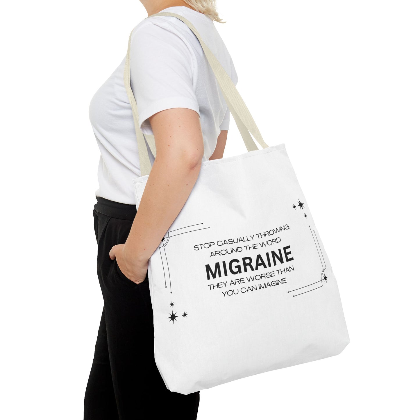 Unisex Migraine Day Invisible Illness Warrior Tote Bag