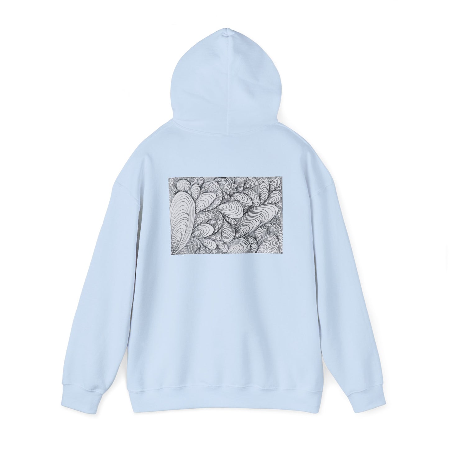 Unisex Heavy Blend™ Original Rough Art Doodle Midsize Print Hooded Sweatshirt