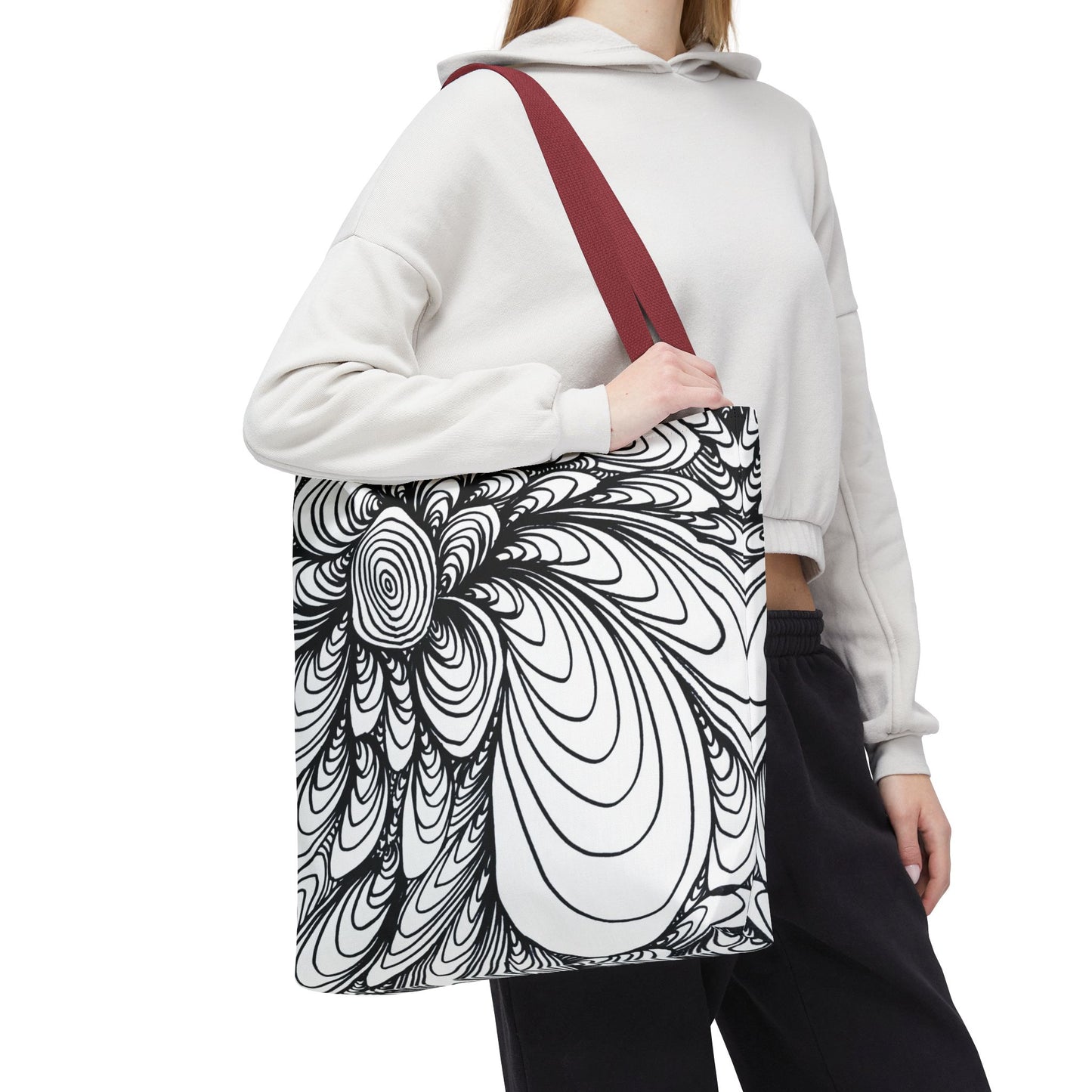 Unisex Original Doodle Art All Over Print Tote Bag - Apricots Noir