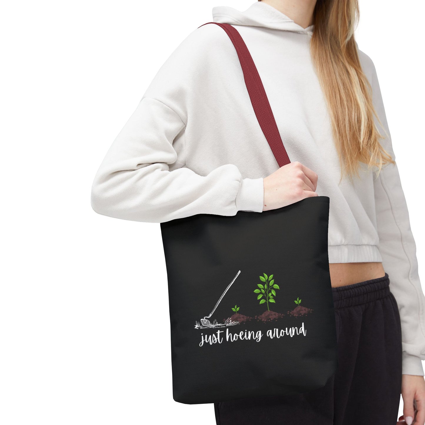Unisex Just Hoeing Around Gardening Themed All Over Print Tote Bag
