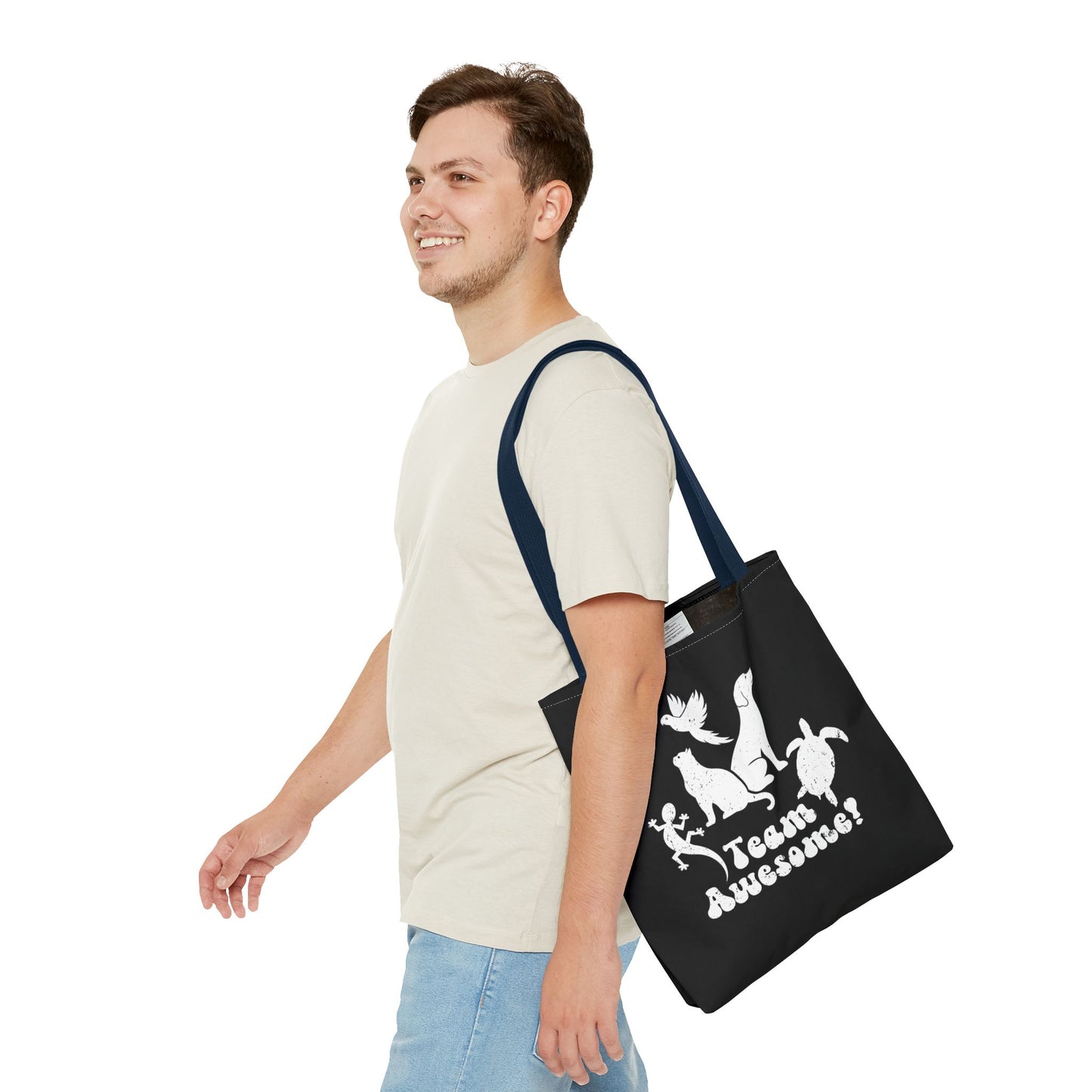 Unisex Animal Lover Lizard Cat Bird Dog Turtle Team Awesome Tote Bag
