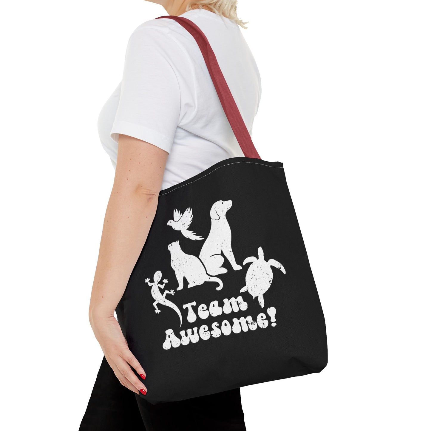 Unisex Animal Lover Lizard Cat Bird Dog Turtle Team Awesome Tote Bag