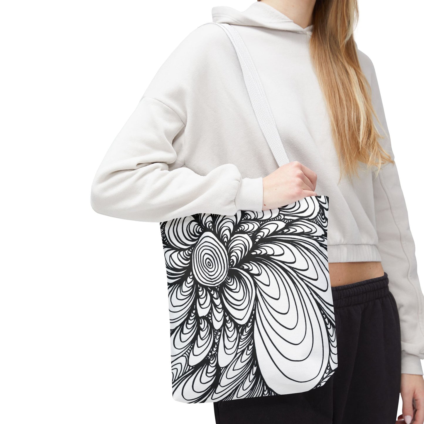 Unisex Original Doodle Art All Over Print Tote Bag - Apricots Noir
