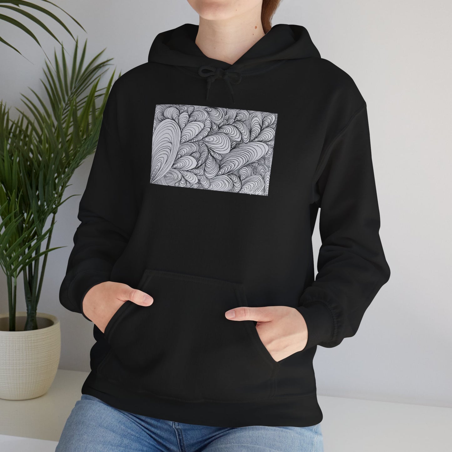 Unisex Heavy Blend™ Original Rough Artwork Midsize Print Hooded Sweatshirt