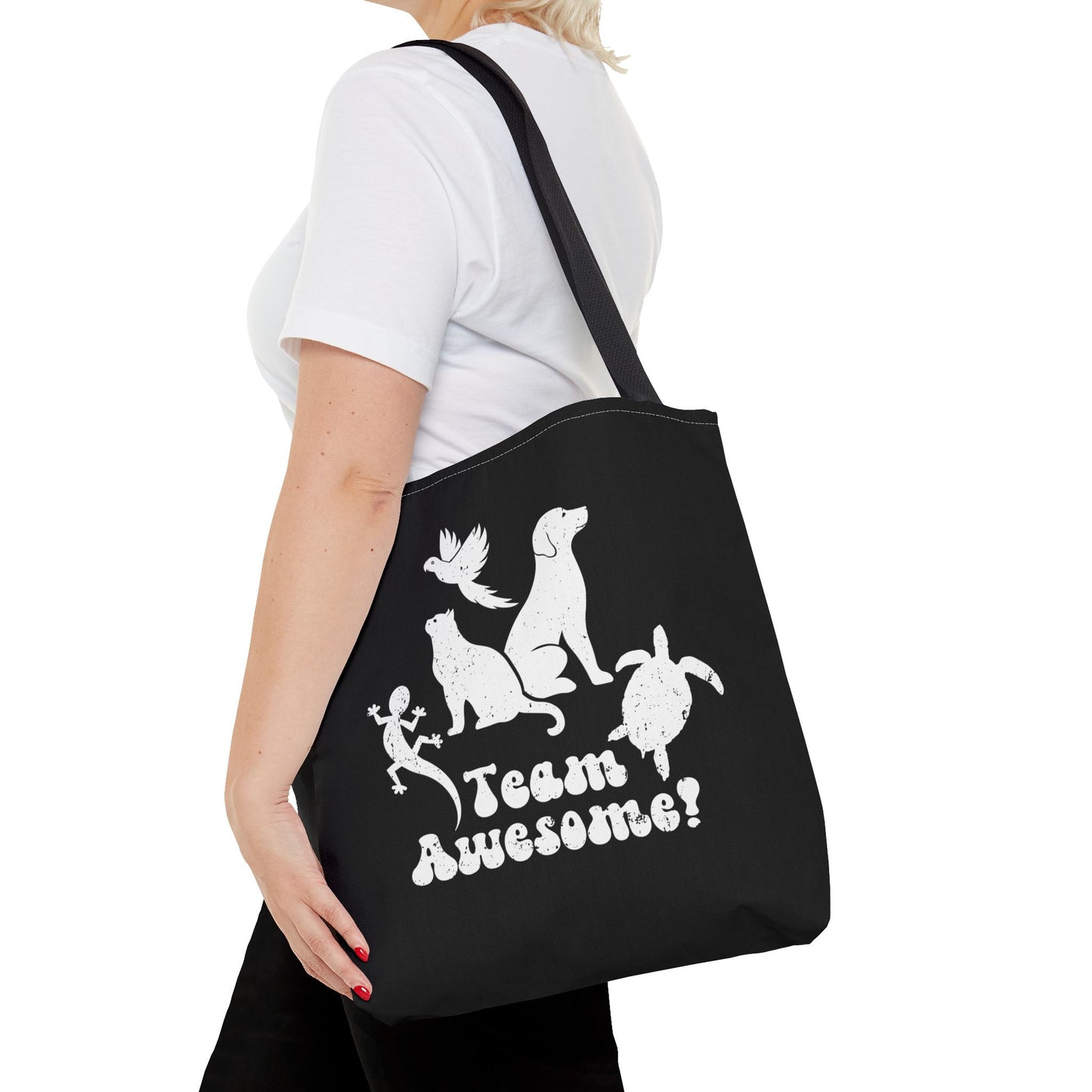 Unisex Animal Lover Lizard Cat Bird Dog Turtle Team Awesome Tote Bag