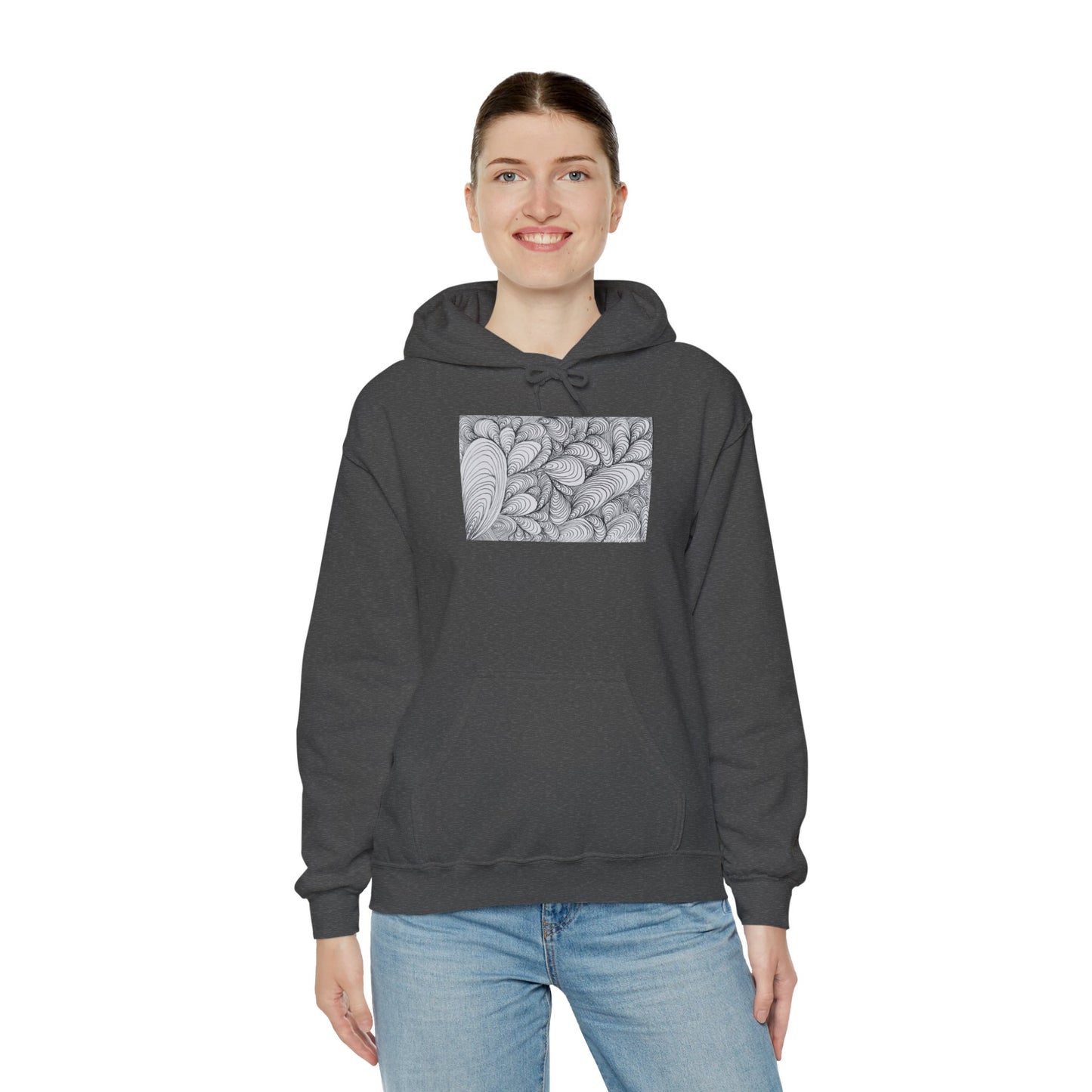 Unisex Heavy Blend™ Original Rough Artwork Midsize Print Hooded Sweatshirt