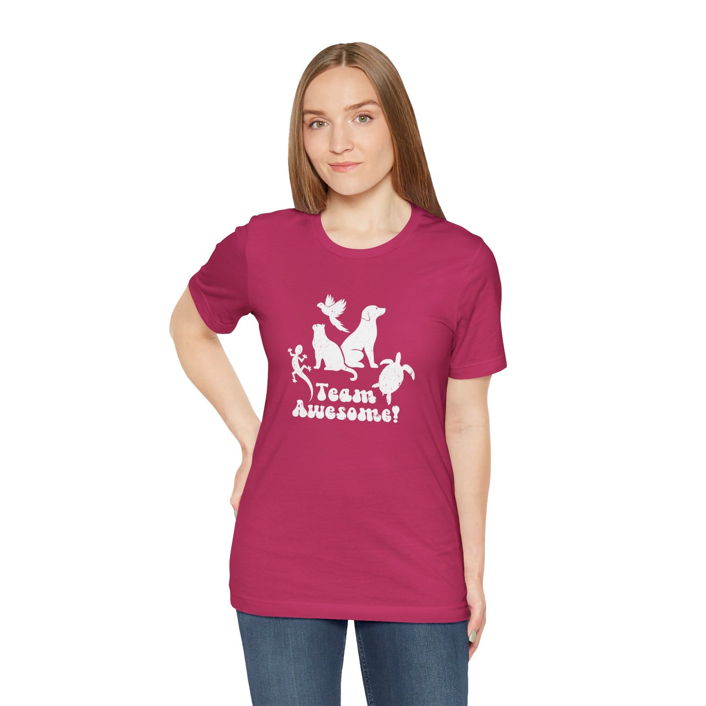 Unisex Animal Lover Lizard Cat Bird Dog Turtle Team Awesome T-Shirt