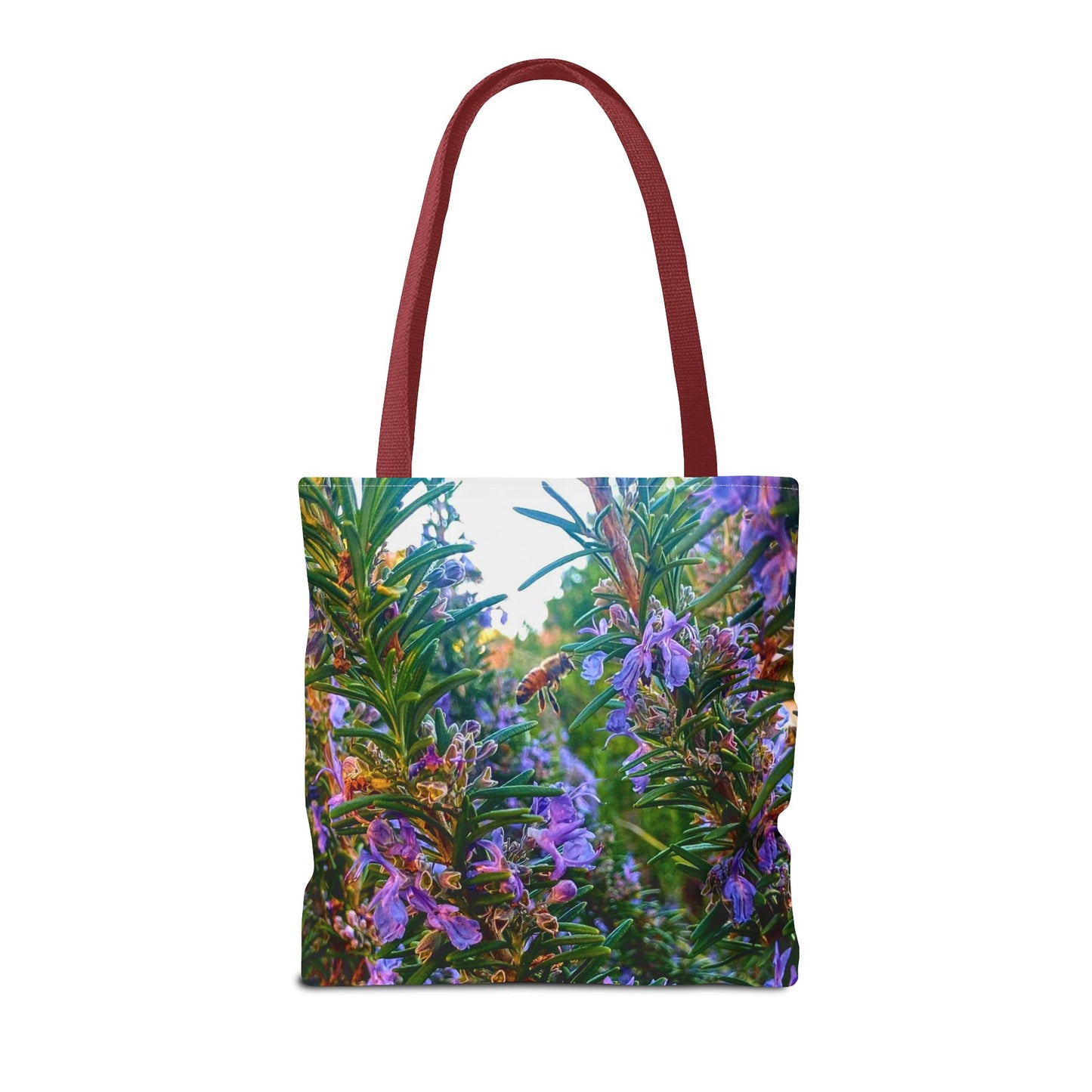 Garden Themed Bee and Rosemary Tote Bag
