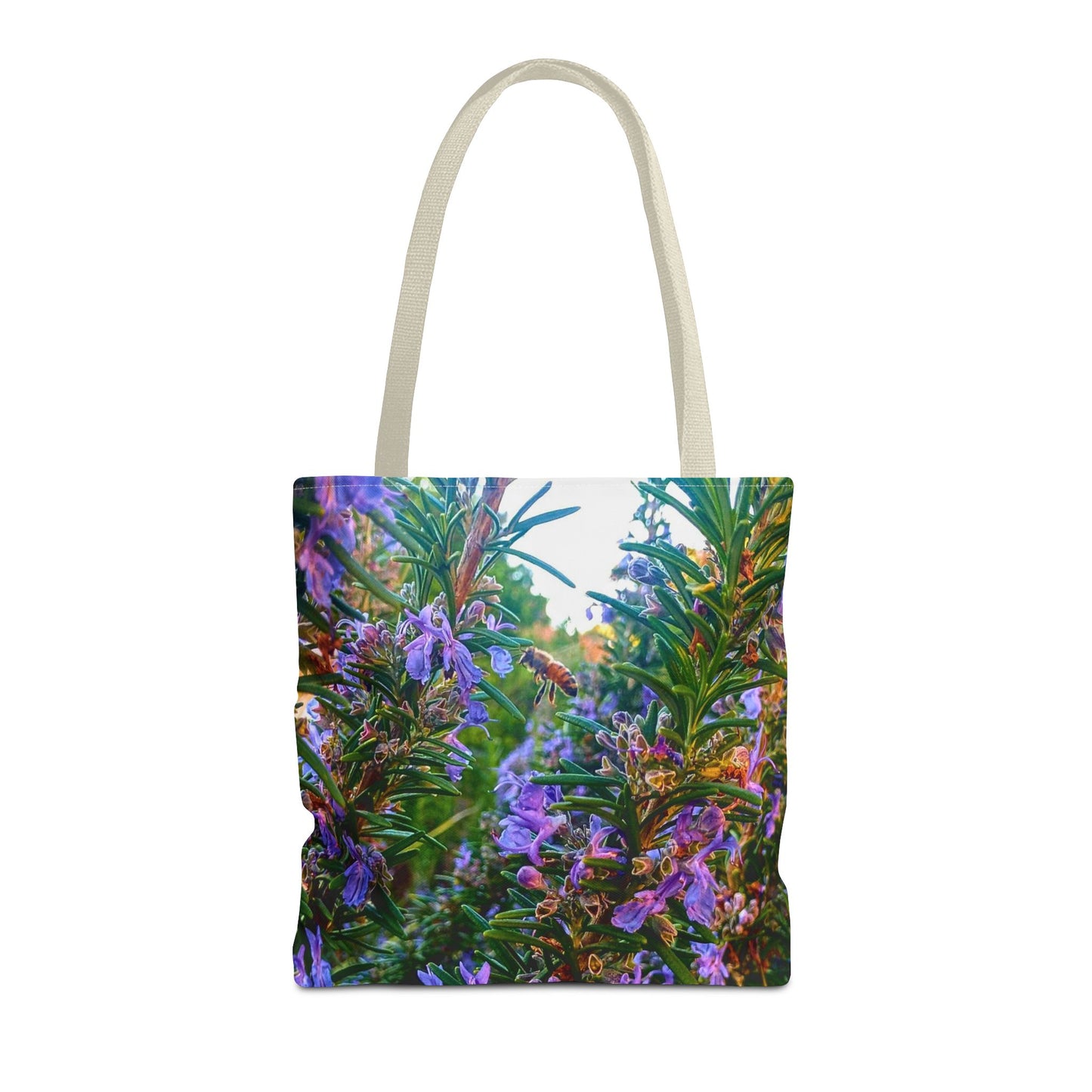 Garden Themed Bee Tote Bag Gardening Tote Gardening Bee Gift Idea Rosemary Gift For Gardener Rosemary and Bee Bag Rosemary Bee Pollinating