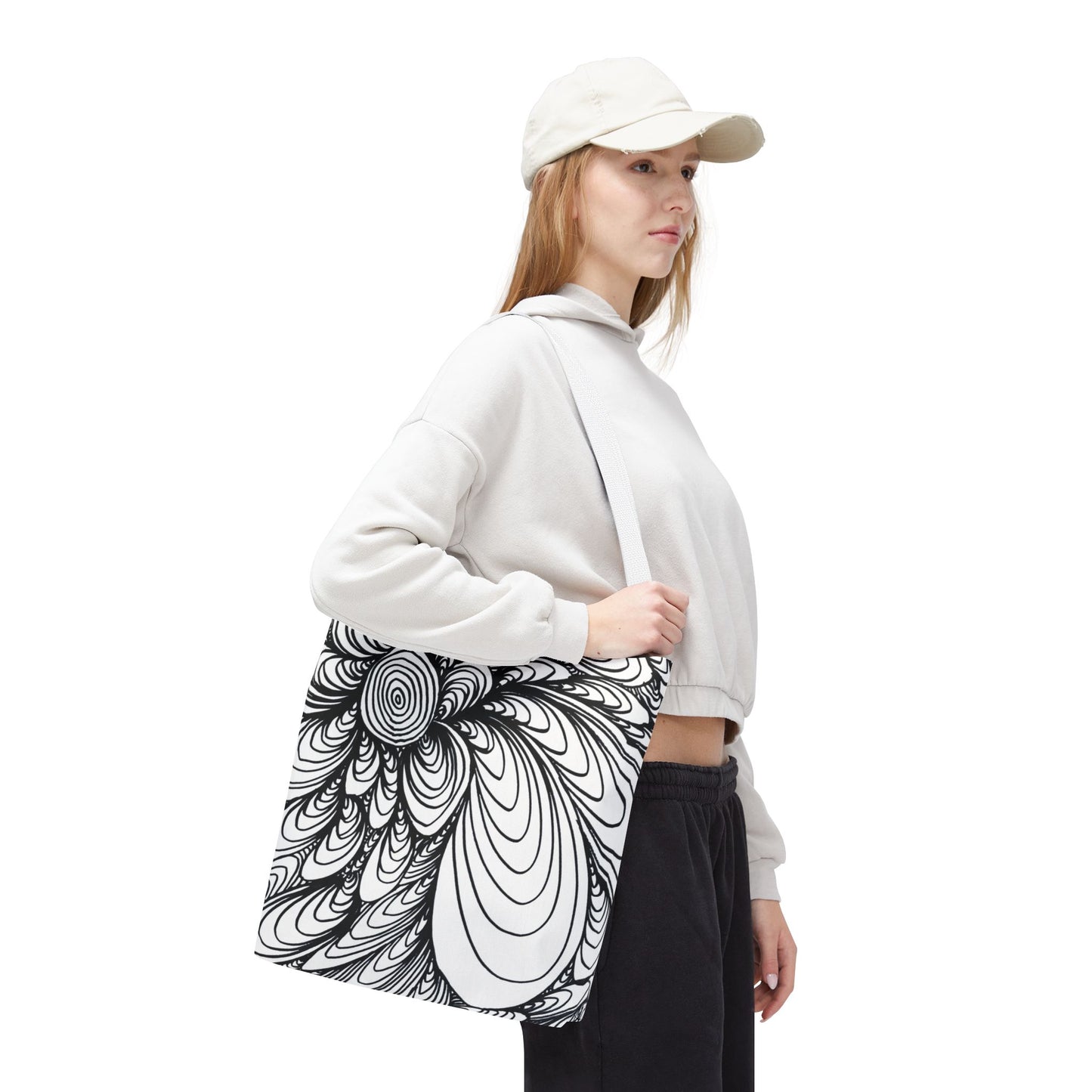 Unisex Original Doodle Art All Over Print Tote Bag - Apricots Noir