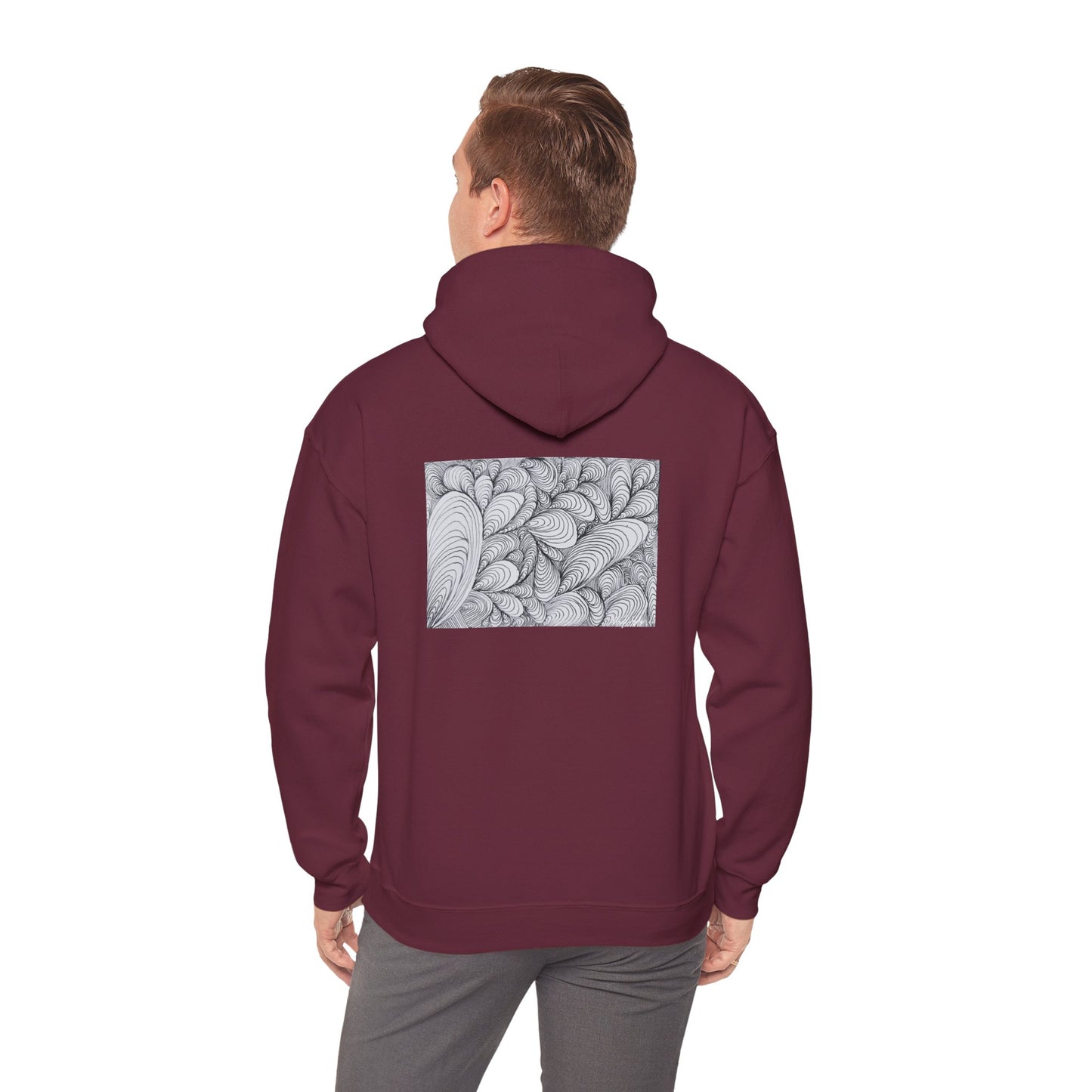 Unisex Heavy Blend™ Original Rough Artwork Midsize Print Hooded Sweatshirt