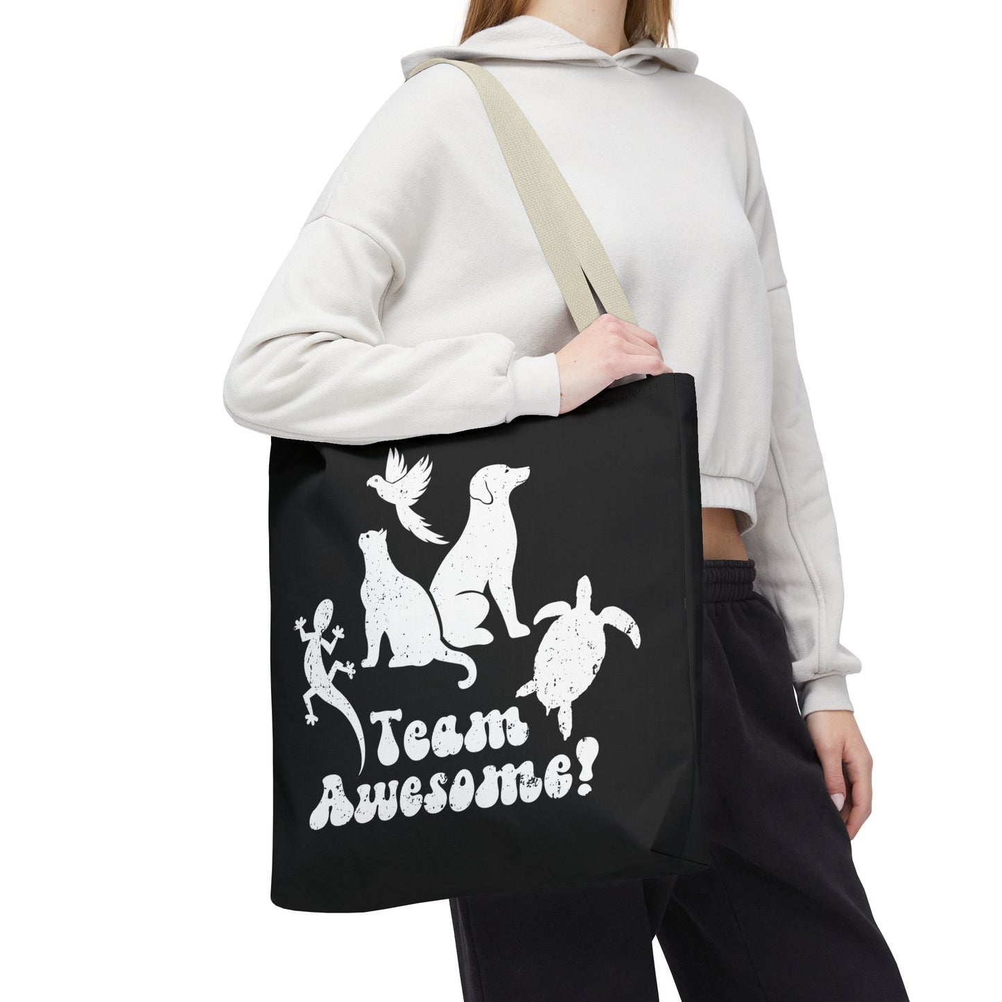 Unisex Animal Lover Lizard Cat Bird Dog Turtle Team Awesome Tote Bag