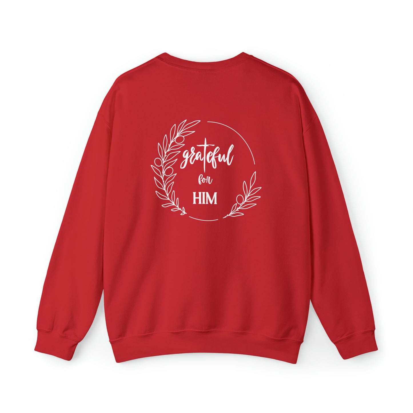 Unisex GraTeful for HIM Sweatshirt with Breast Pocket and Back Design