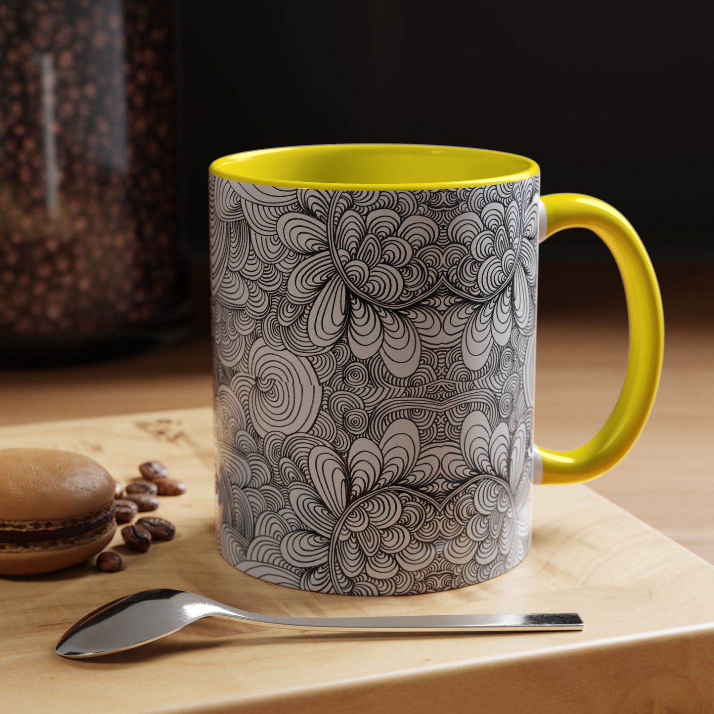 11oz/15oz Original Line Art Coffee Mug - Apricots Noir Mirage