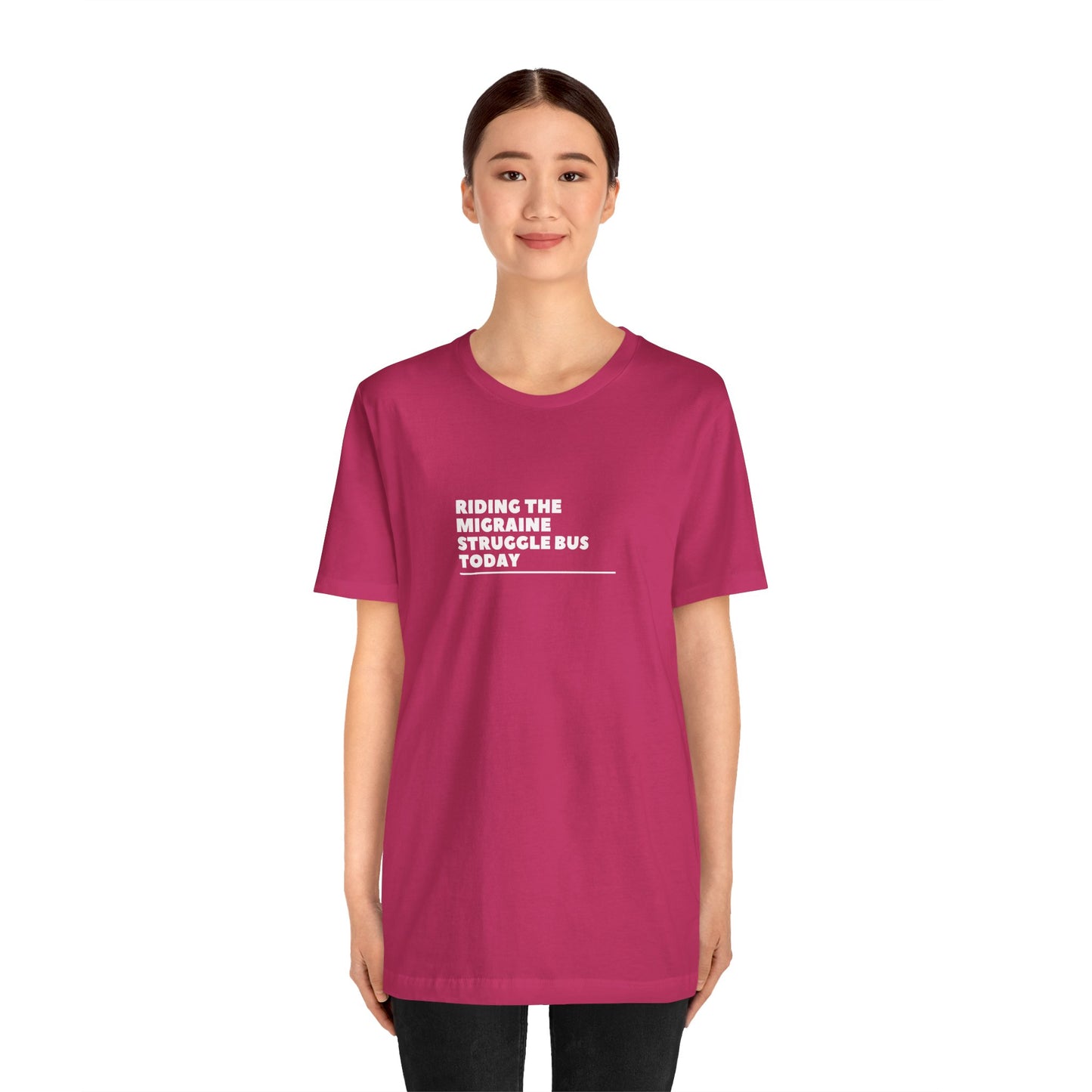 Unisex Migraine Day Invisible Illness Riding The Struggle Bus Tshirt