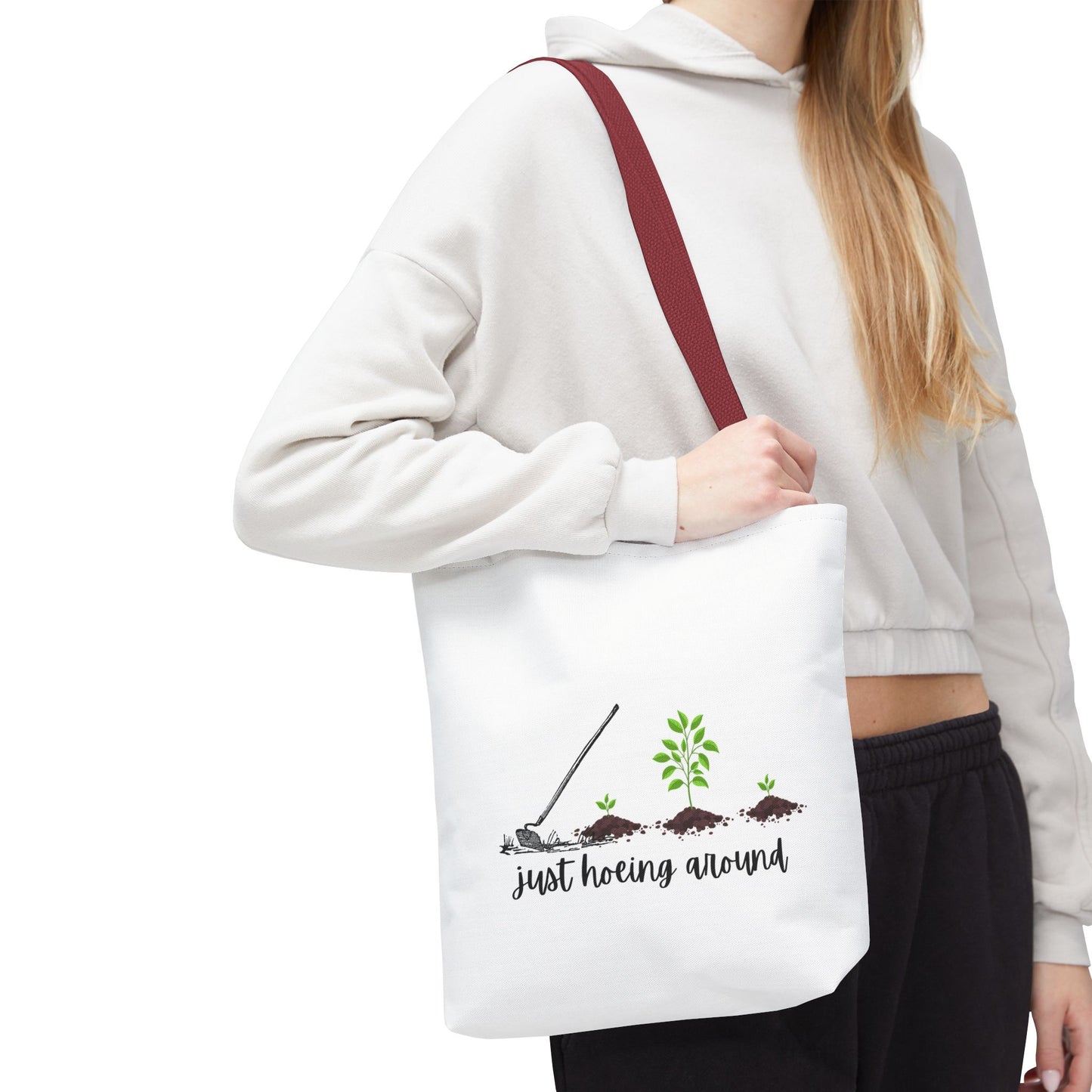 Unisex Just Hoeing Around Gardening Themed All Over Print Tote Bag