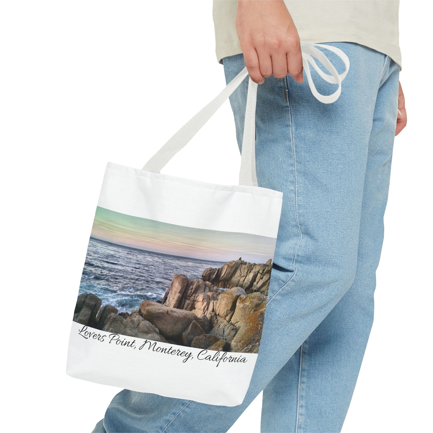 Unisex Travel Tote Bag Monterey California Scenic View Lovers Point Bay Area Keepsake Tote Bag Ocean View Nature Inspired Travel Gift Idea