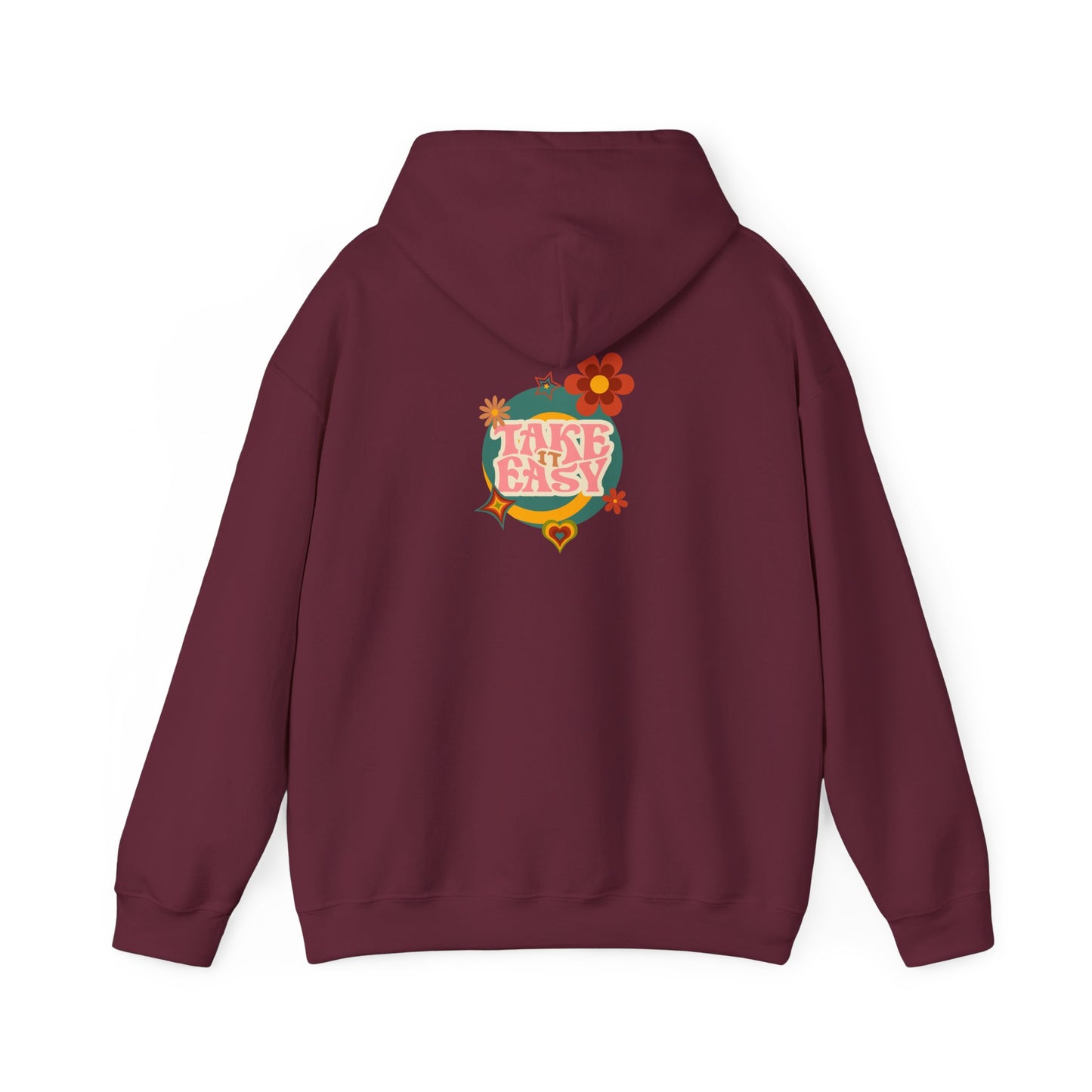 Unisex Heavy Blend™ Retro Vibes Take It Easy Hooded Sweatshirt