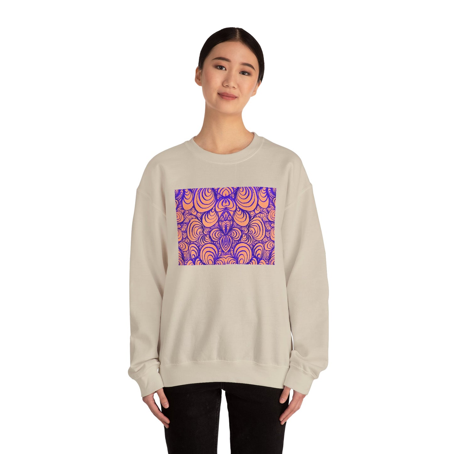 Unisex Original Line Art Sweatshirt - Puzzle Panels 1 Color Pop Run