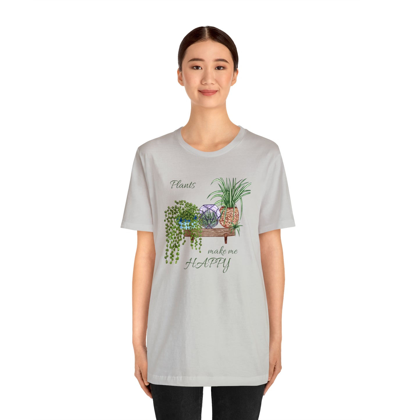 Unisex Garden Themed Plants Make Me Happy T-Shirt