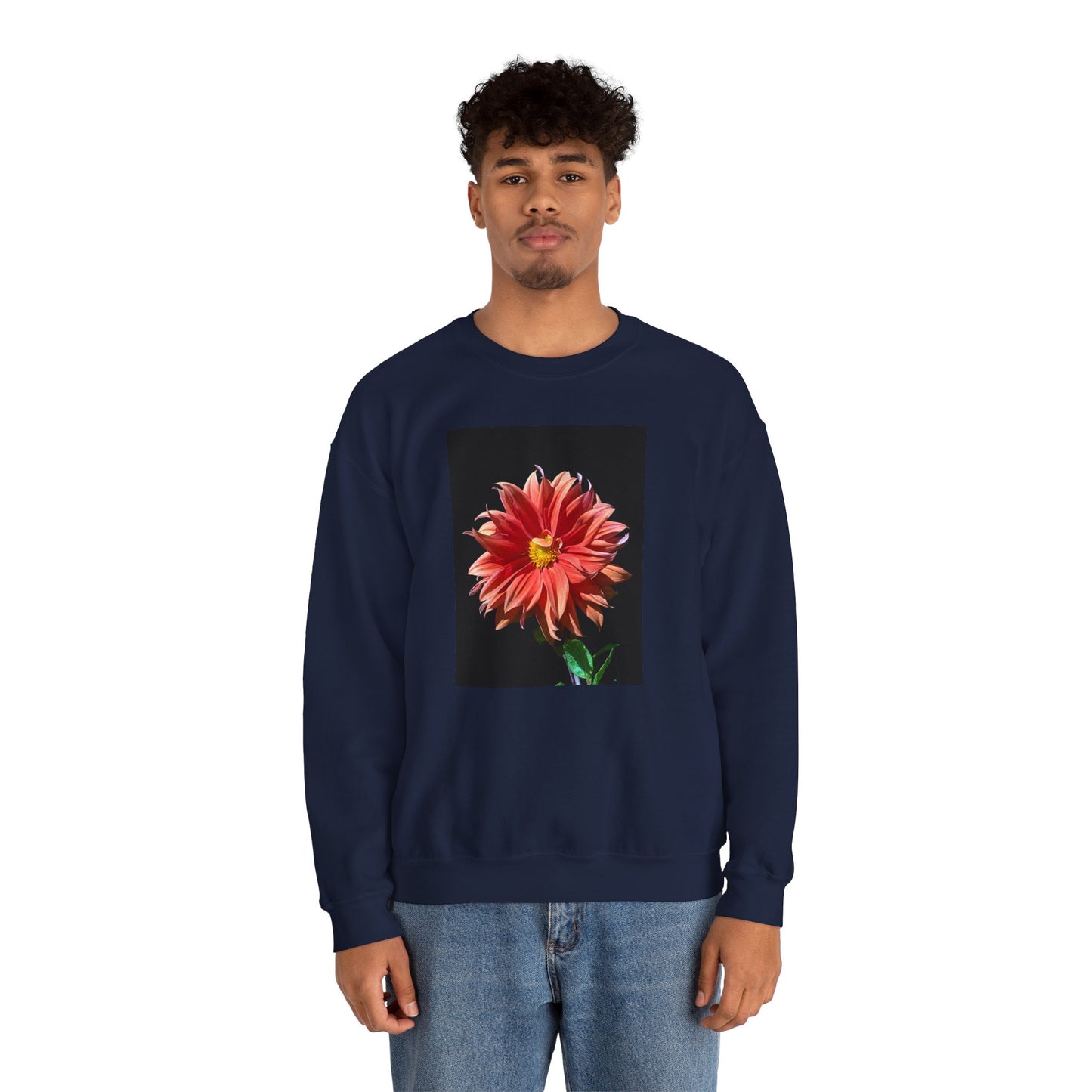 Unisex Heavy Blend™ Crewneck Dahlia Flower Sweatshirt