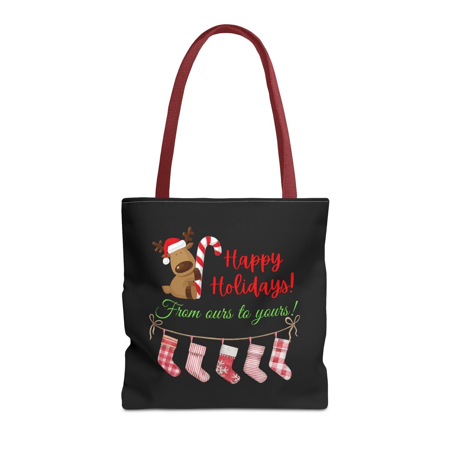 Unisex Happy Holidays From Ours To Yours Christmas Stockings and Dog Tote Bag