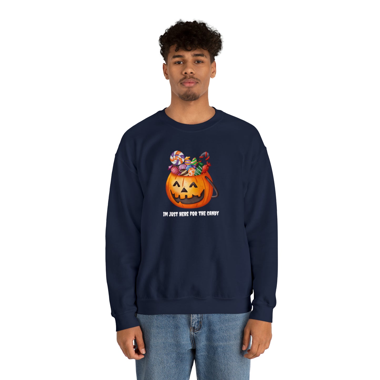 Unisex Im Just Here For The Candy Pumpkin Sweatshirt