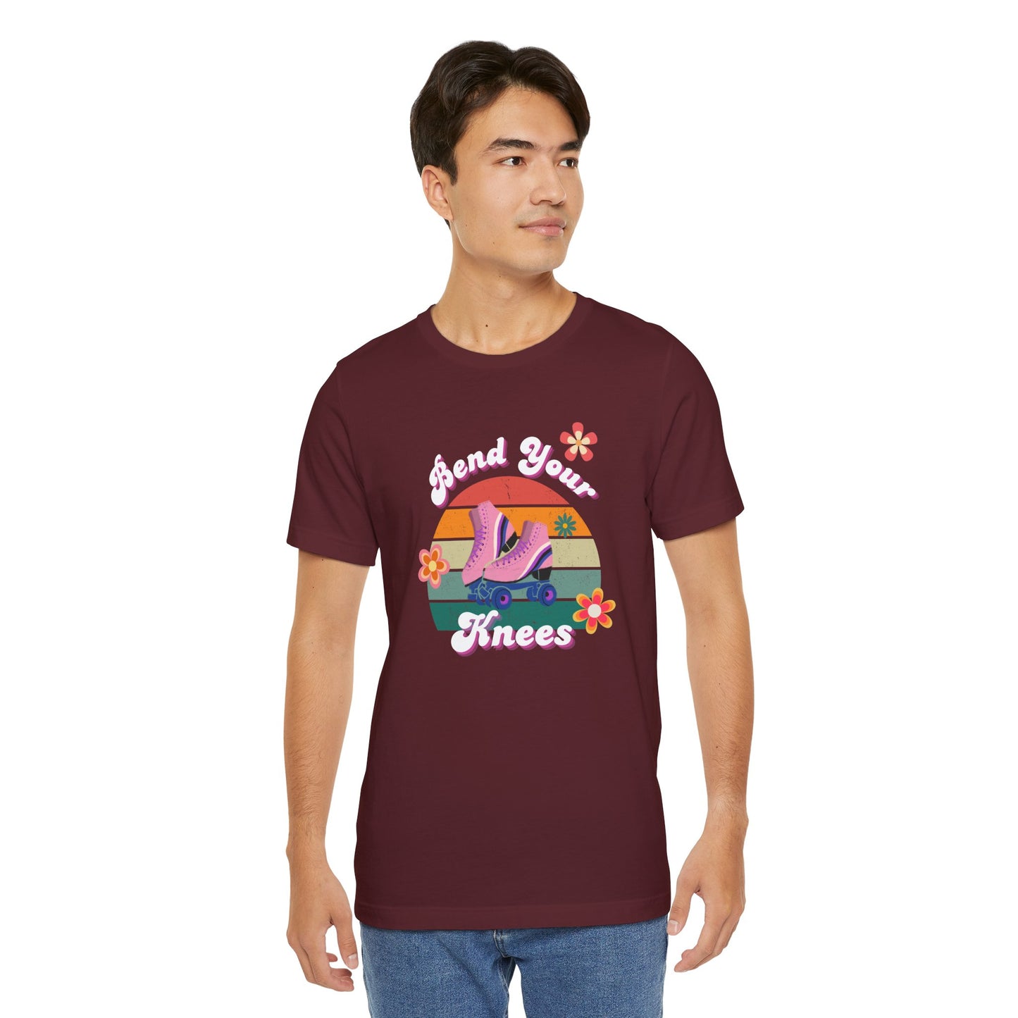 Unisex Retro Vibes Roller Skate Bend Your Knees Skater T-Shirt